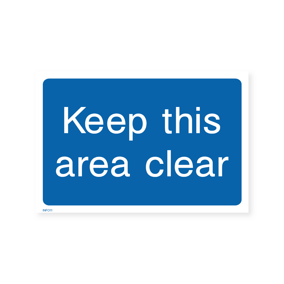 "Keep Area Clear" Yellow Safety Decal - 8 Inch Vinyl Warning Sticker