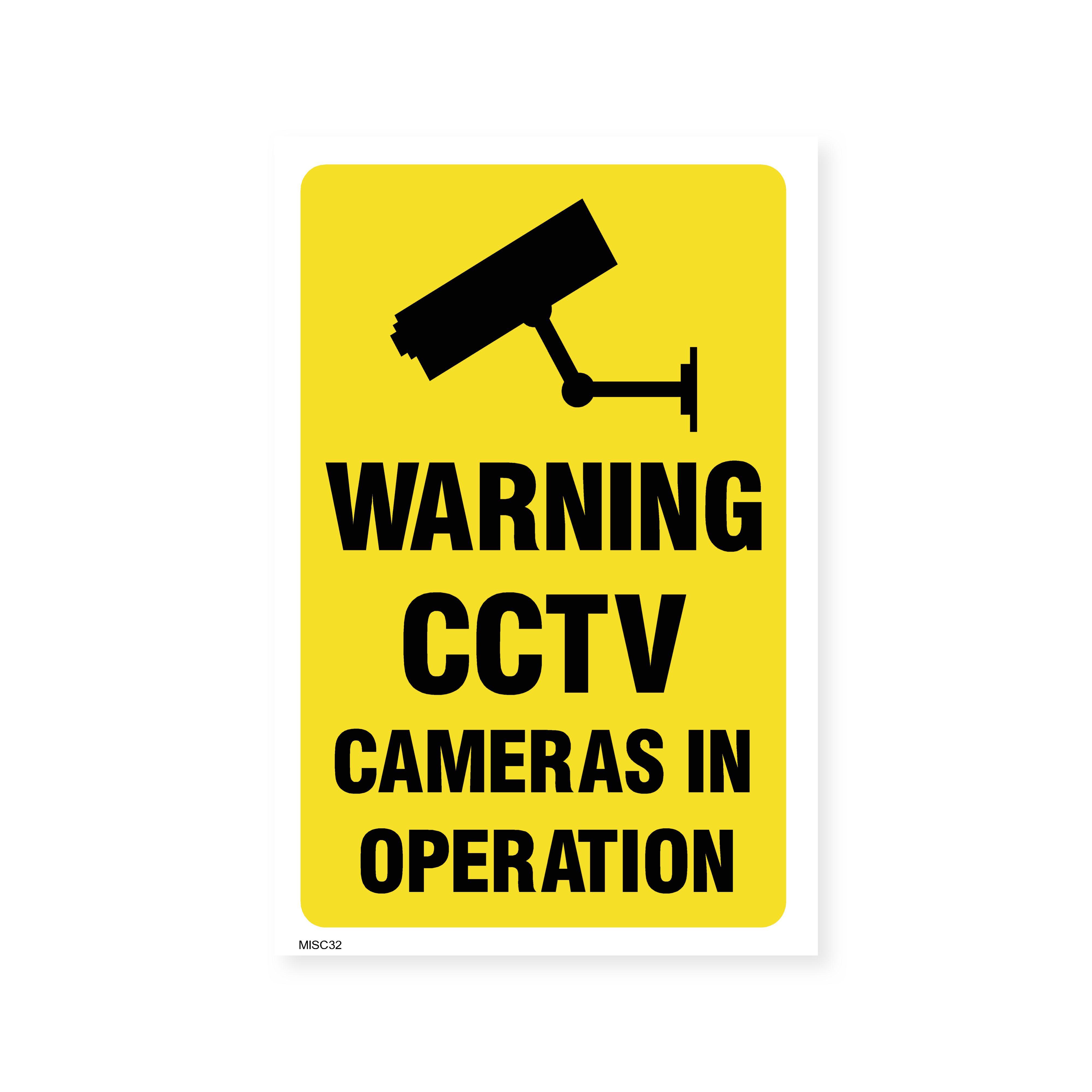 Warning CCTV Cameras In Operation Safety Sign - 600mm X 400mm High Tack Vinyl Sticker - UV Resistant, EN ISO Compliant For Indoor/Outdoor Use
