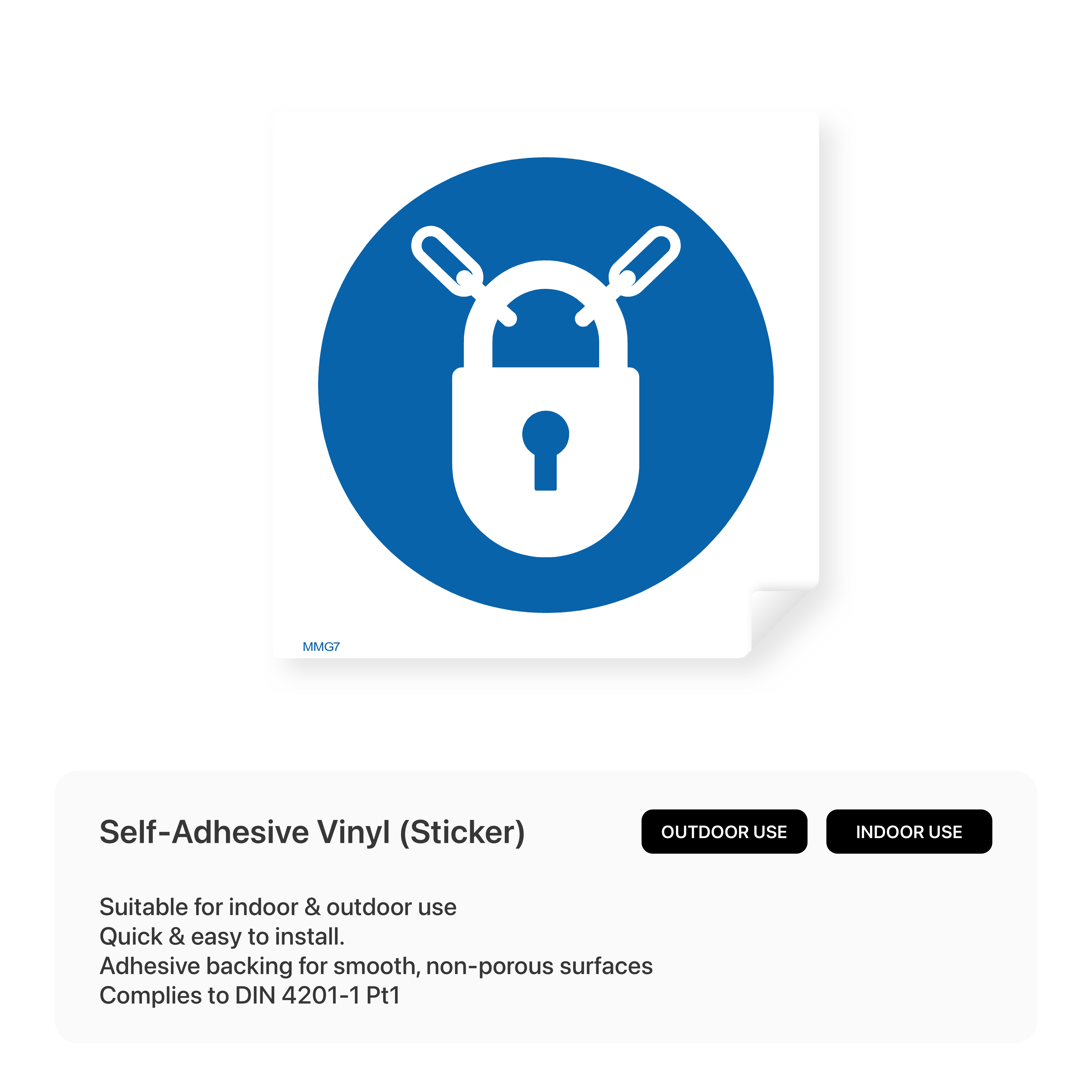 Square sign with a padlock symbol.