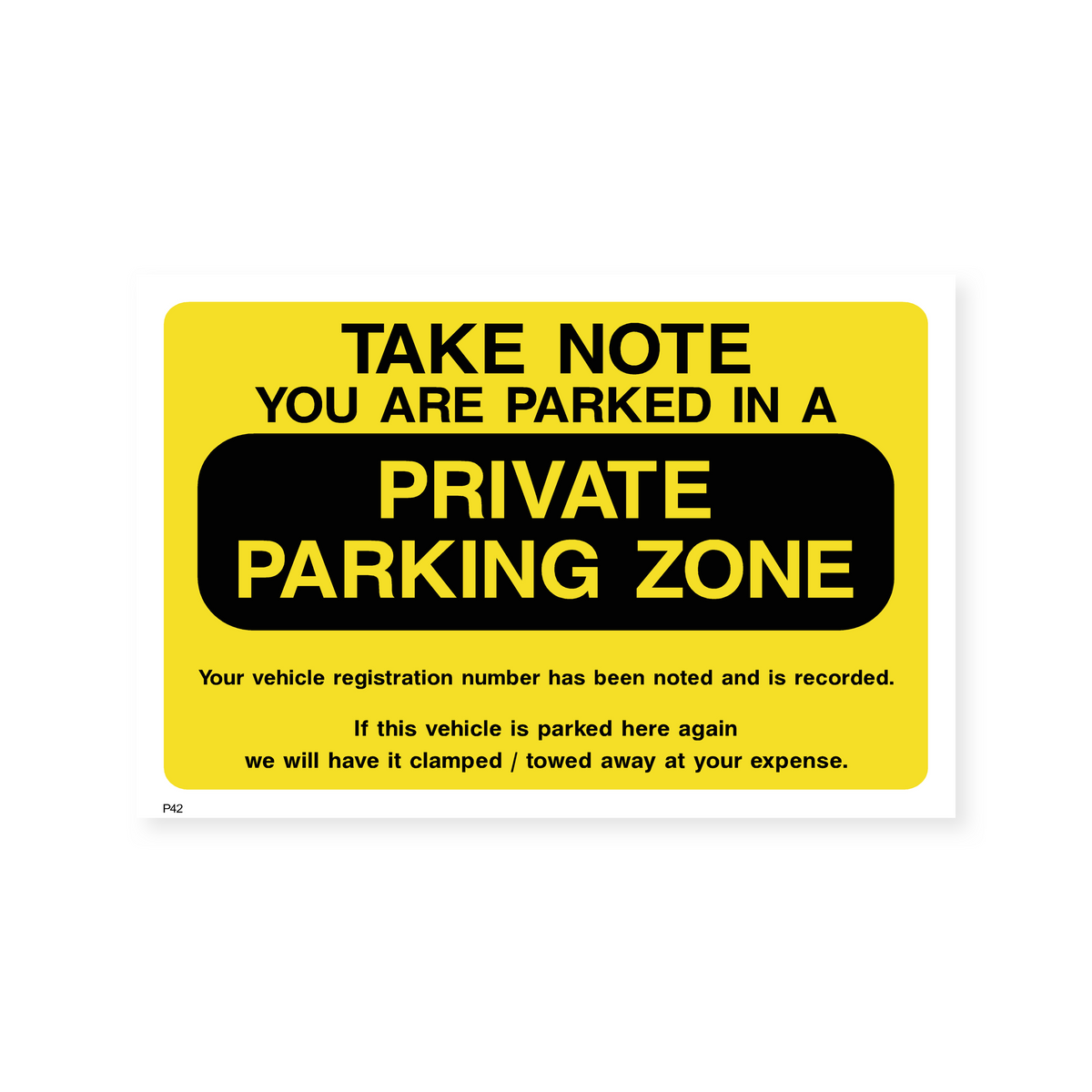 Parking Violation Warning Sign Private Parking Zone Safety Signs