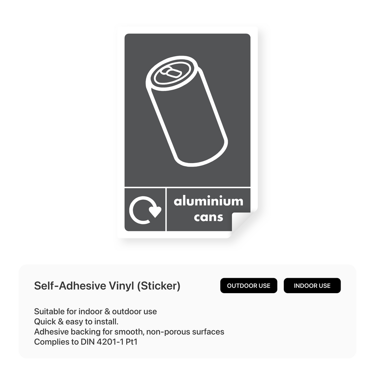 Aluminium Cans Recycling - Portrait Sign – Safety Signs & Stickers