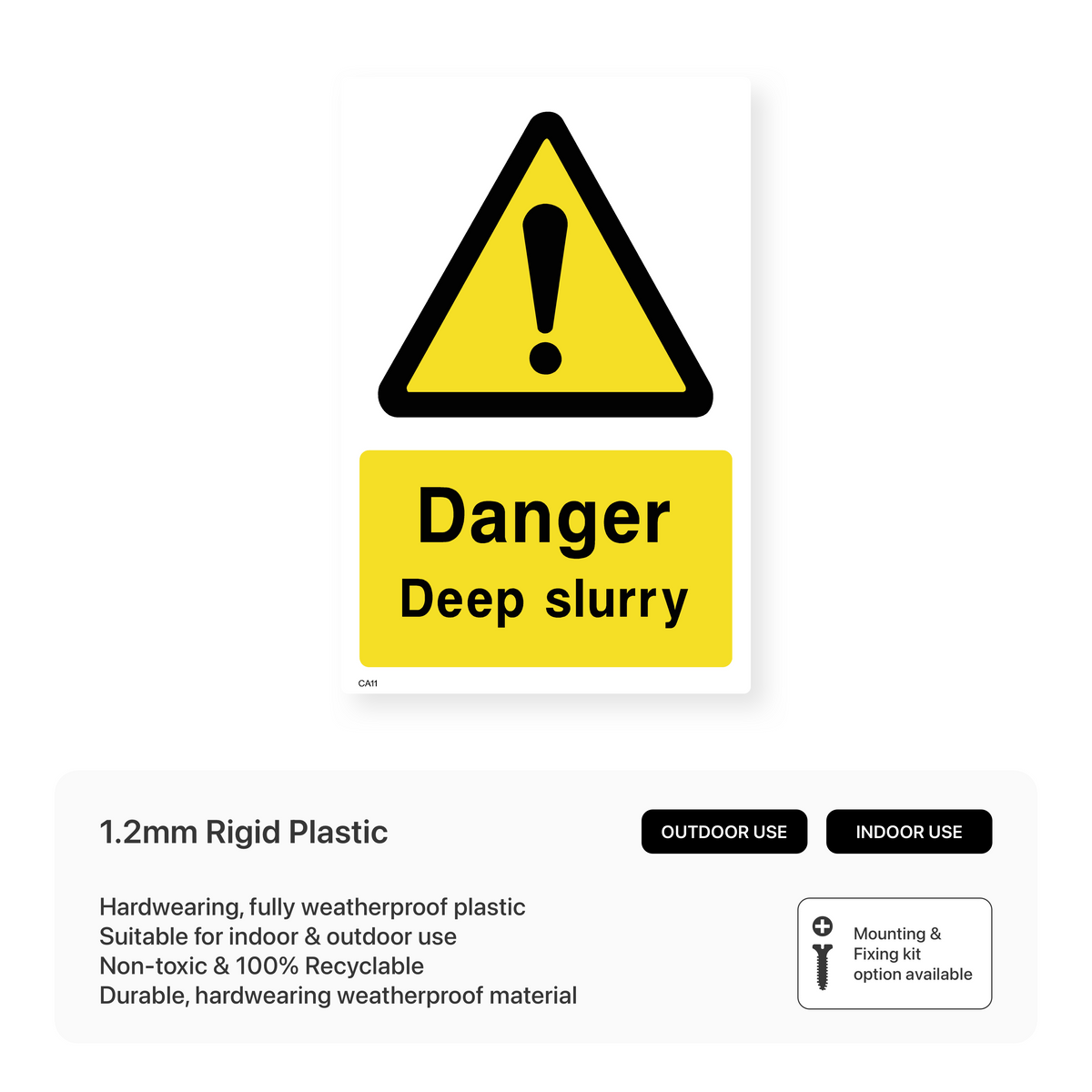 Slurry Signage Danger Deep Slurry Warning Sign – Safety Signs & Stickers