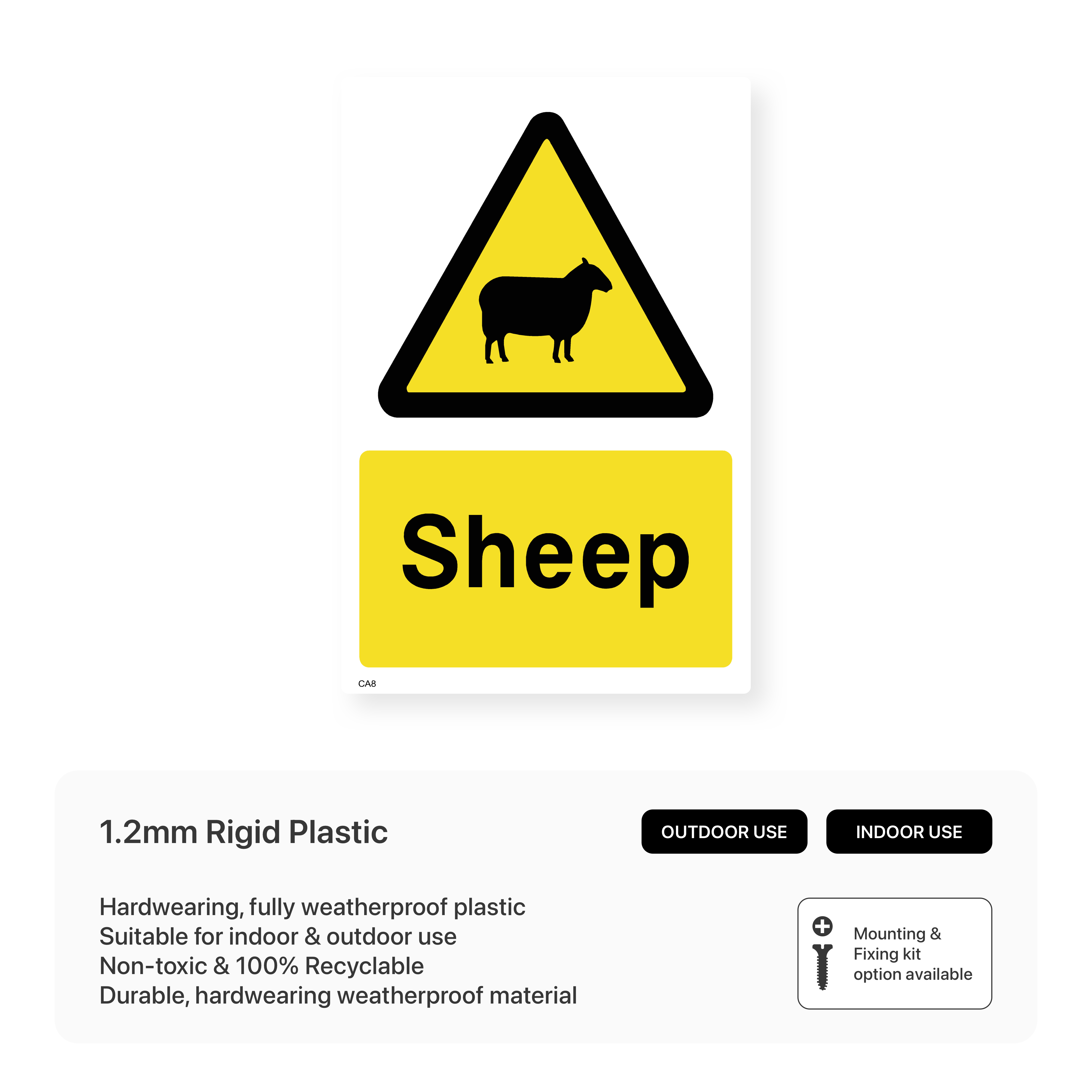 Sheep Warning Sign – Safety Signs & Stickers