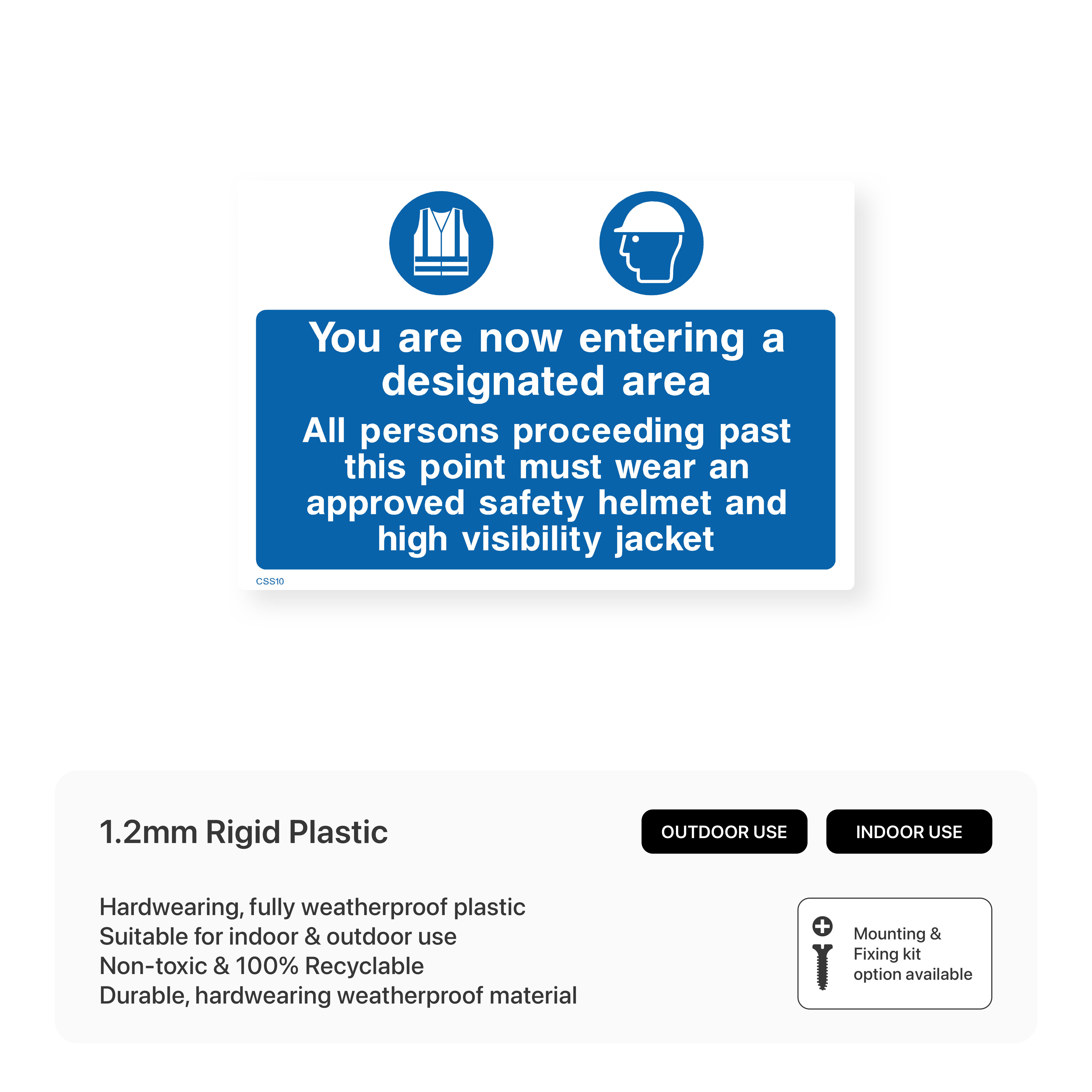 You Are Entering a Designated Area Sign – Safety Signs & Stickers