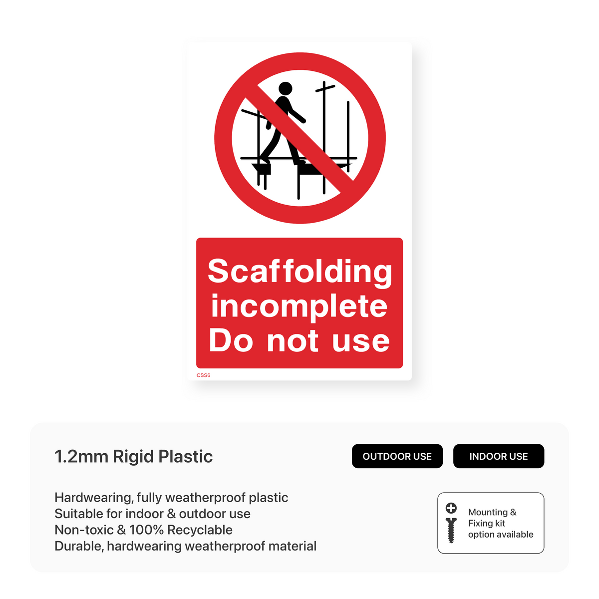 Installation Incomplete Sign Scaffolding Incomplete - Do Not Use Sign – Safety Signs & Stickers