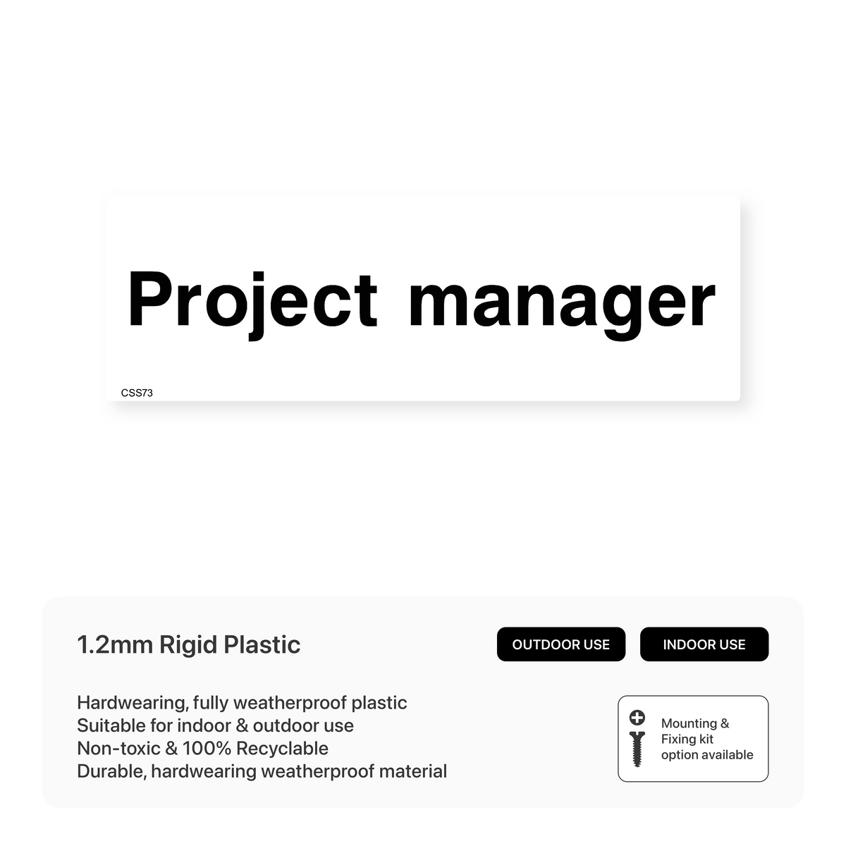Program Management Sticker Project Manager Sign – Safety Signs & Stickers