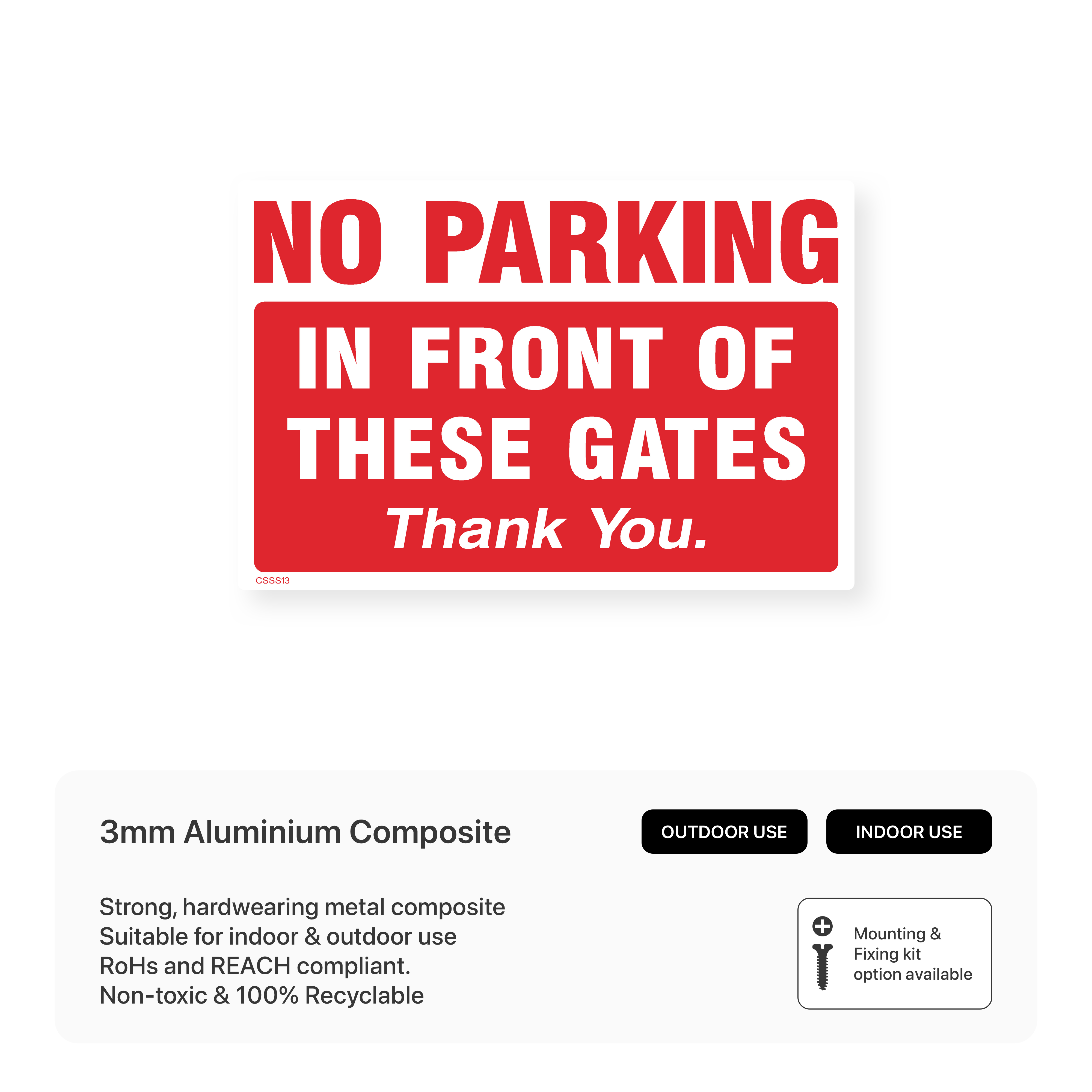 OriginDesigned Warnschild „Kein Parken Vor Dem Tor“ – 195x142 Mm, Acryl 3 Mm, Wasserdicht Für Außenbereich