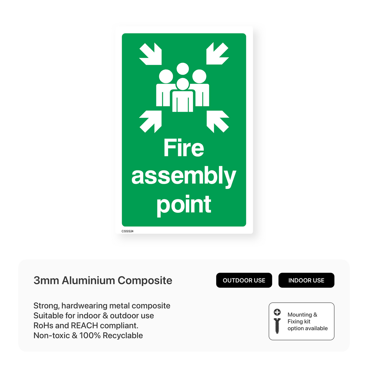 Fire Aasembly Point Sign Fire Assembly Point Sign – Safety Signs & Stickers