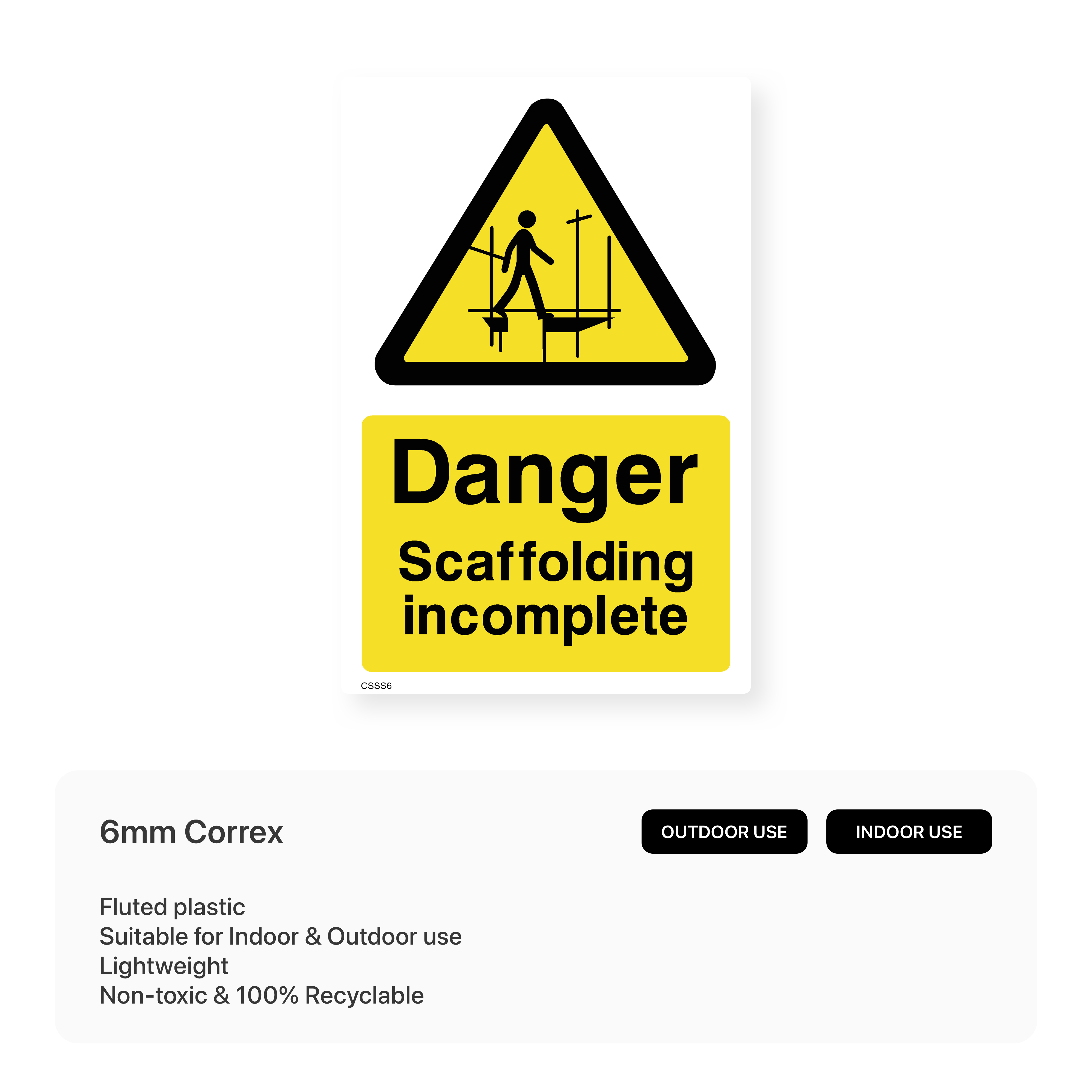 Danger Scaffolding Incomplete Sign – Safety Signs & Stickers