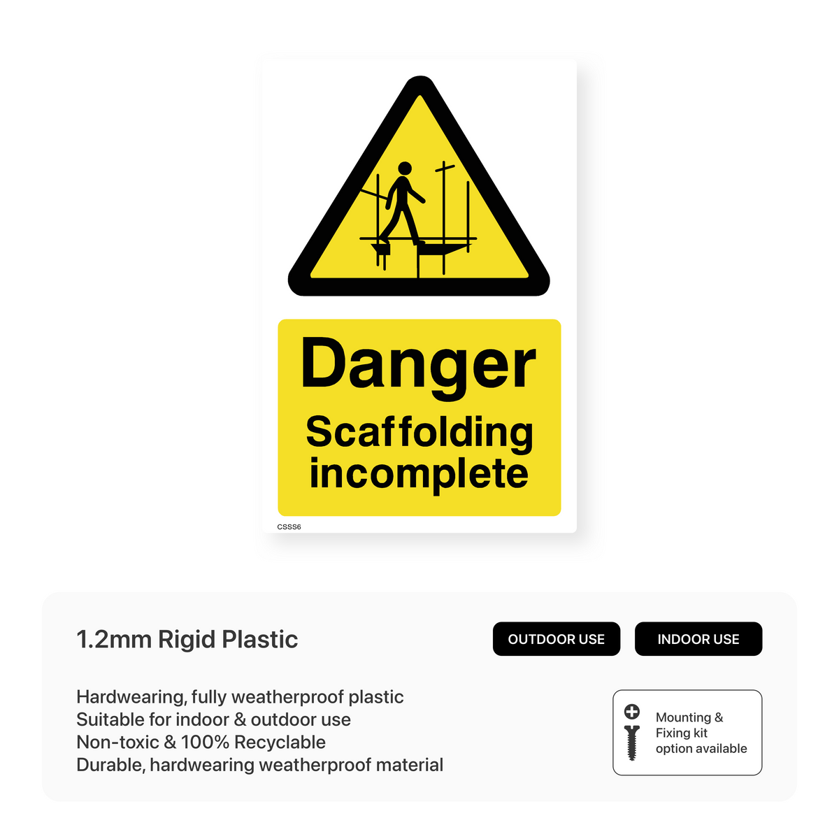 Deck Incomplete Sign Danger Scaffolding Incomplete Sign – Safety Signs & Stickers