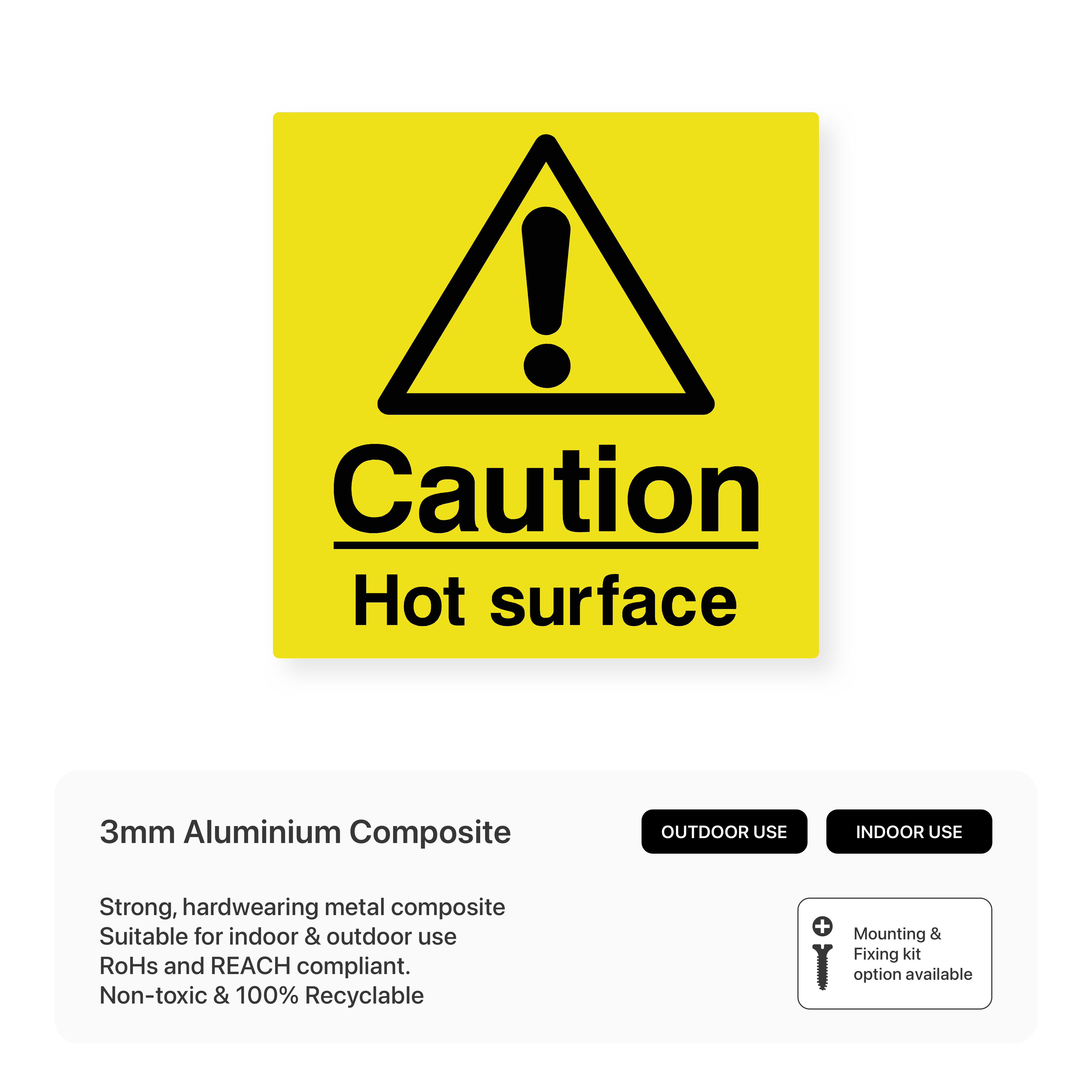 Caution Hot Surface Sign – Safety Signs & Stickers