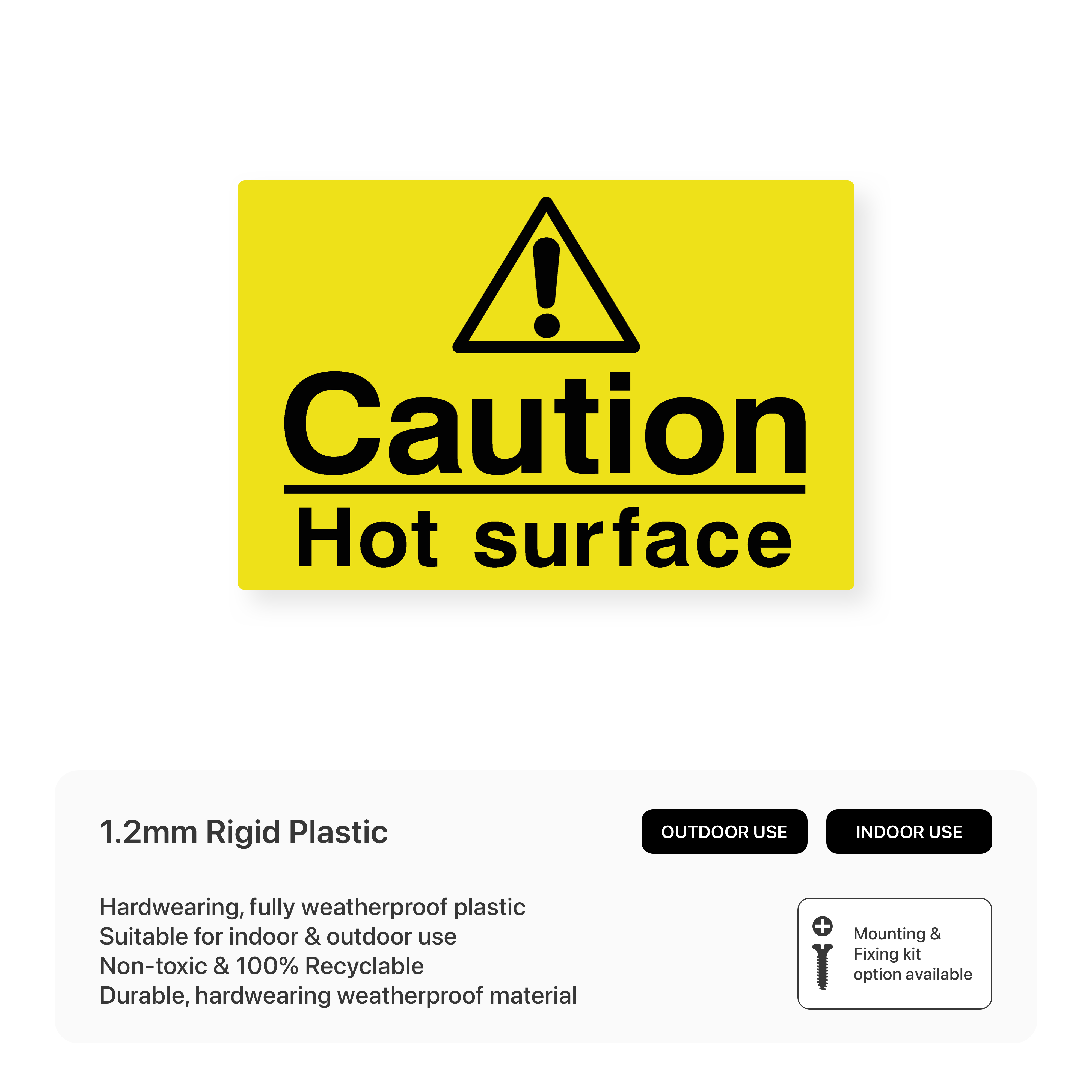 Caution Hot Surface Sign – Safety Signs & Stickers