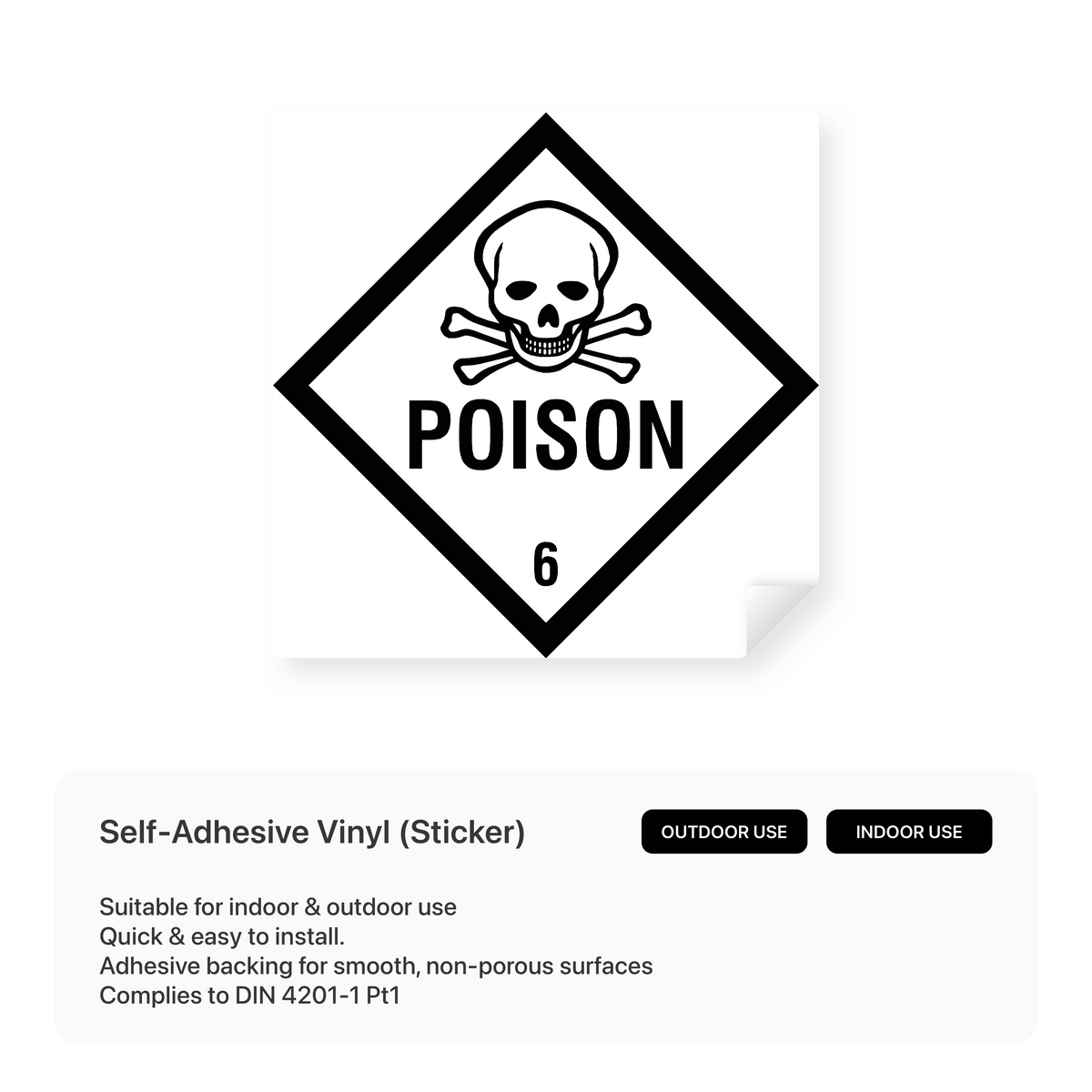 Lead Poison Sticker Poison 6 - Hazchem Sign – Safety Signs & Stickers