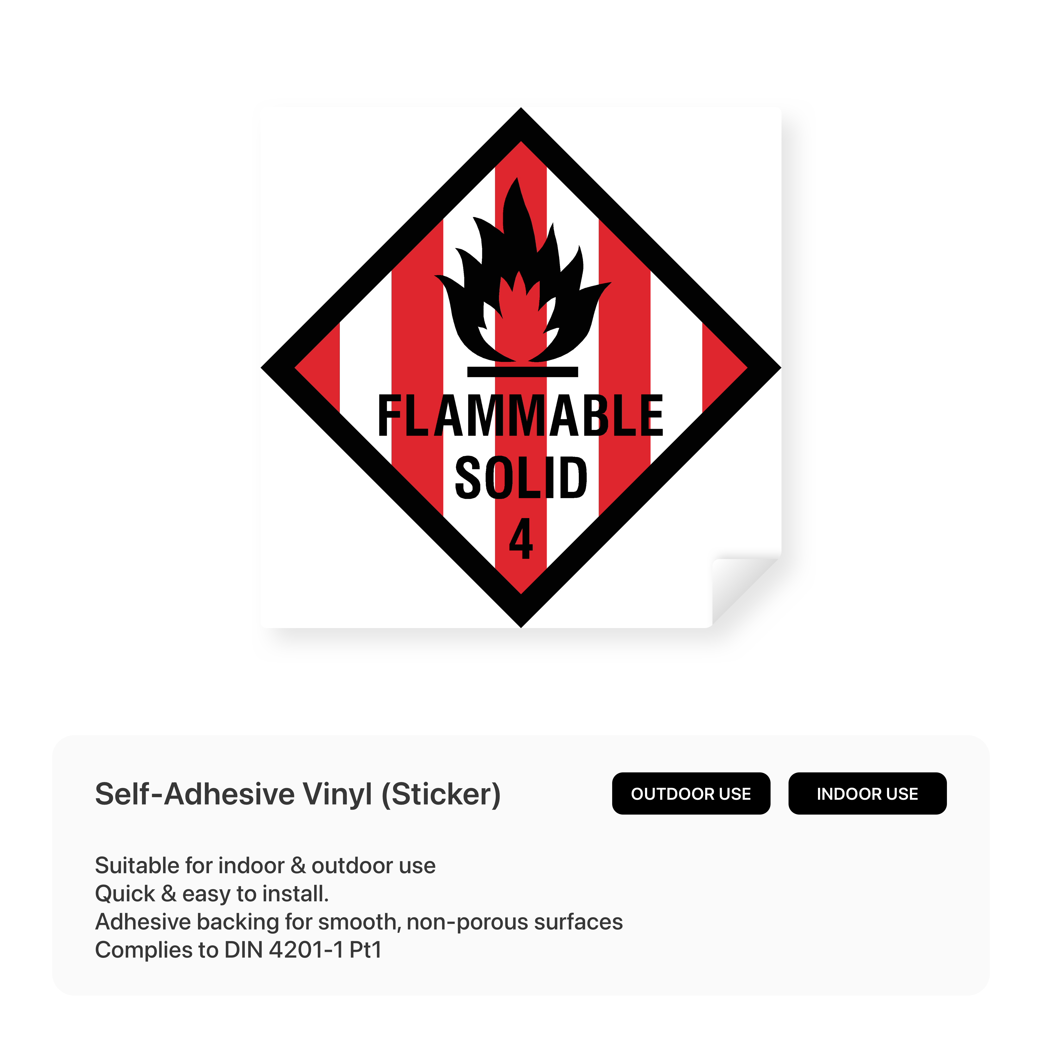 Flammable Solid 4 - Hazchem Sign – Safety Signs & Stickers