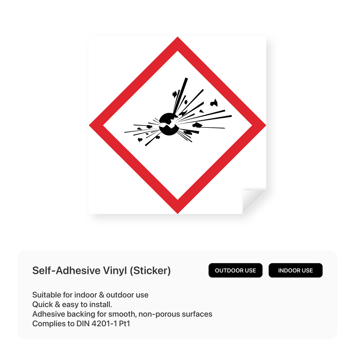 High Explosive Sticker Explosive Hazard GHS Symbol Sign – Safety Signs & Stickers