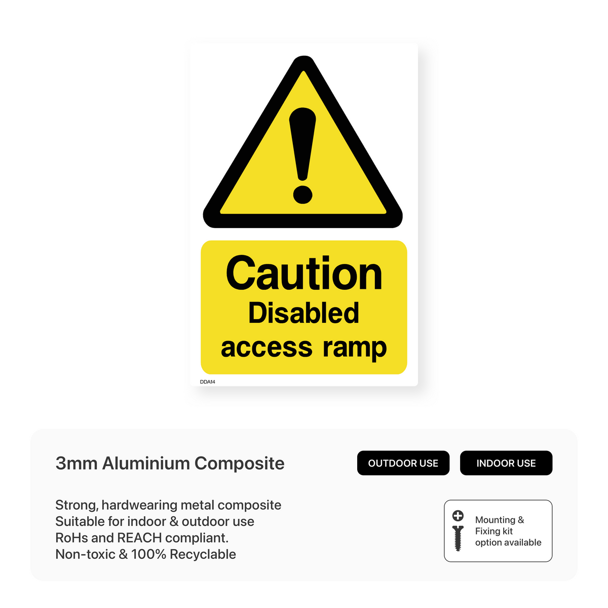 No Ramp Safety Sign Caution - Disabled Access Ramp Sign – Safety Signs & Stickers