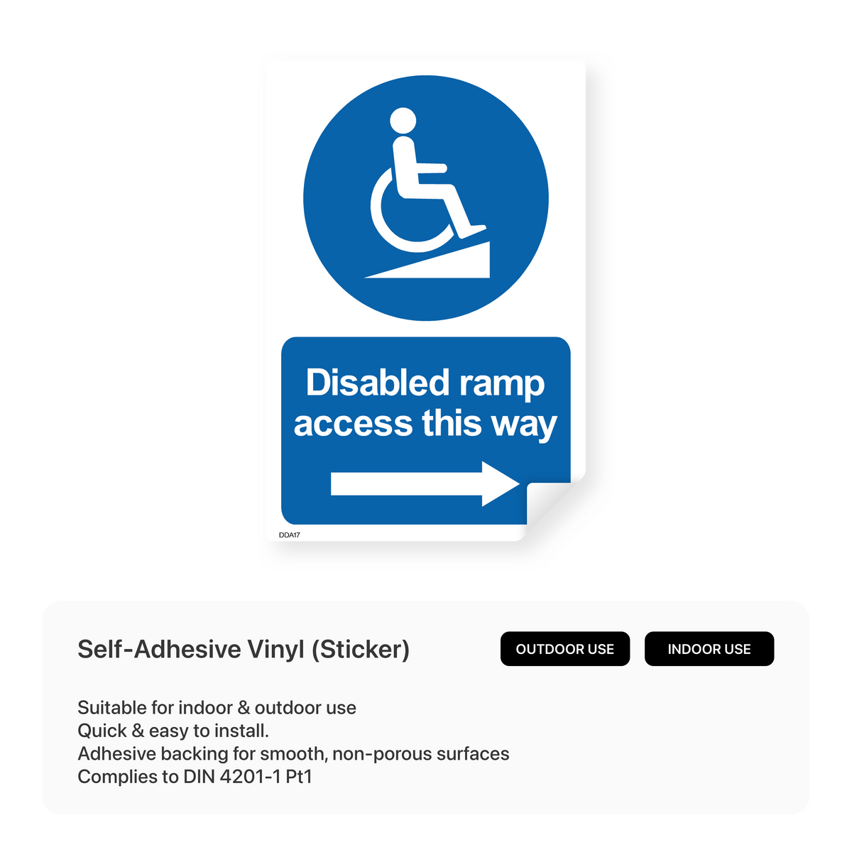 Disability Ramp Access Sign Disabled Ramp Access This Way - Right Arrow Sign – Safety Signs & Stickers