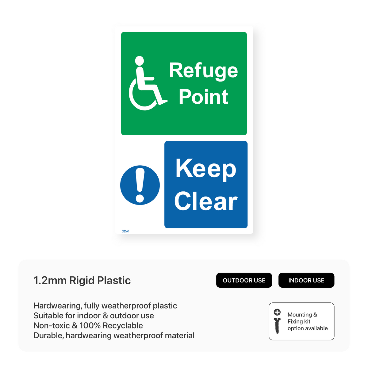 Refused Point Sign Refuge Point - Keep Clear Sign – Safety Signs & Stickers