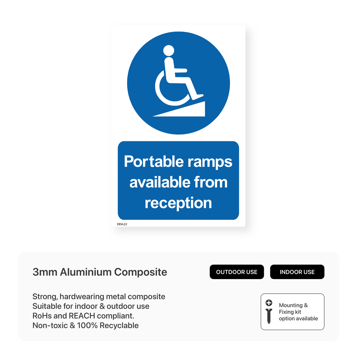 Portable Ramp Available. Sign Portable Ramps Available from Reception Sign – Safety Signs & Stickers