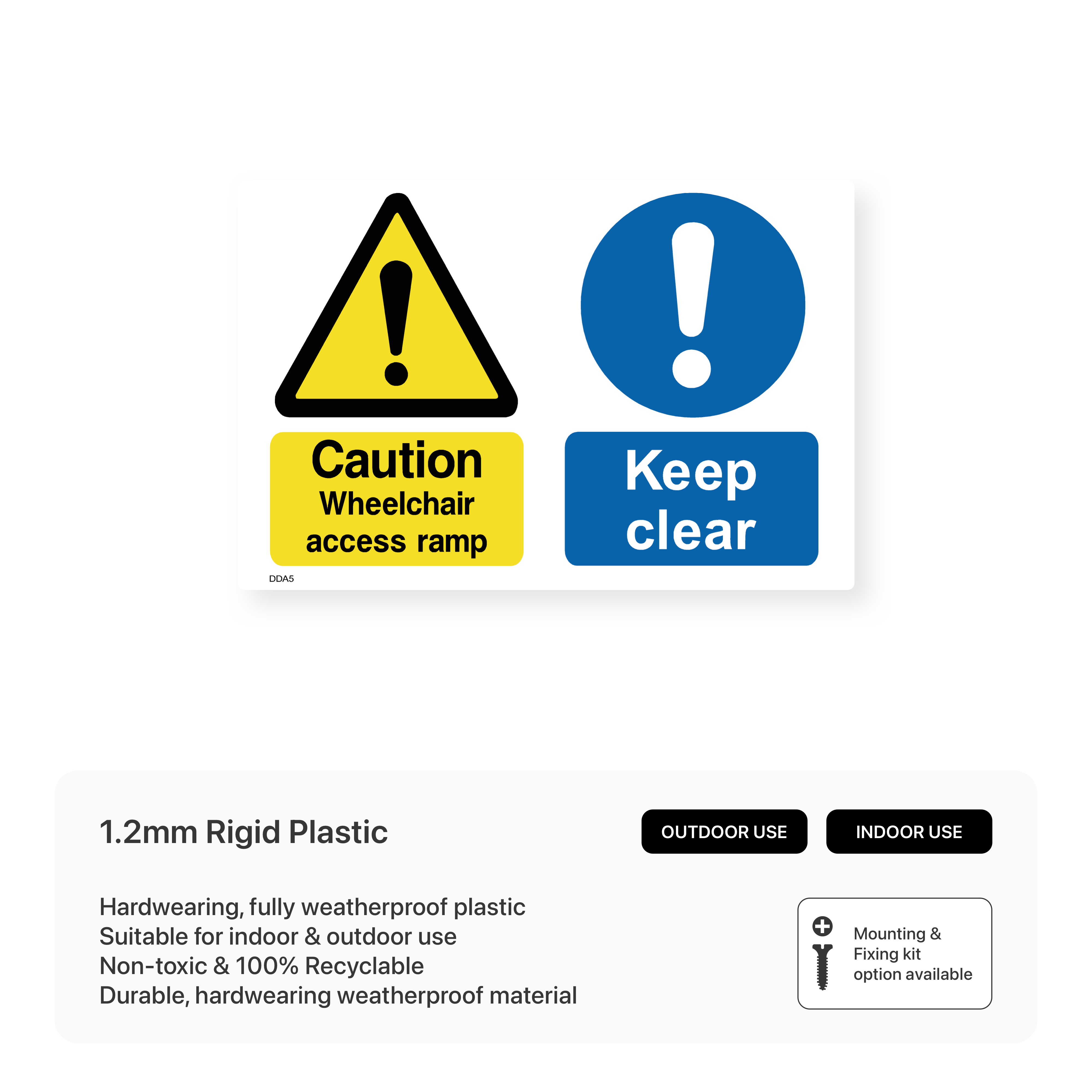 Caution - Wheelchair Access Ramp - Keep Clear Sign – Safety Signs ...