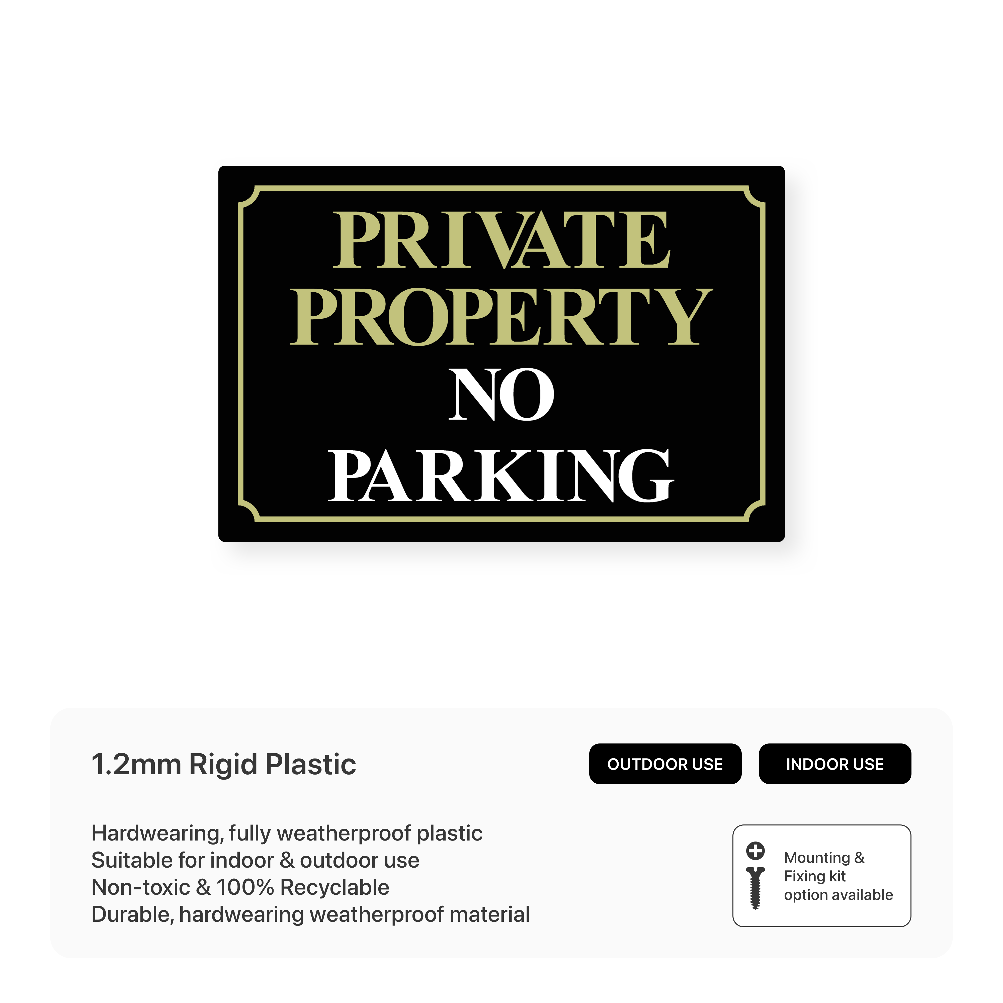 Private Property - No Parking Sign – Safety Signs & Stickers
