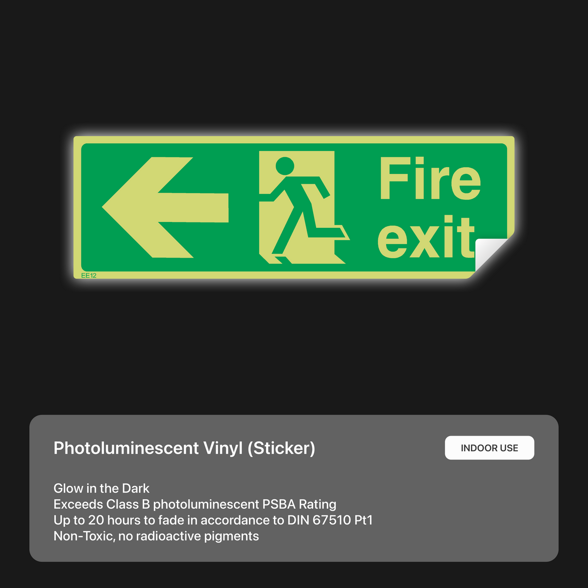 Fire Exit Left Sign – Safety Signs & Stickers