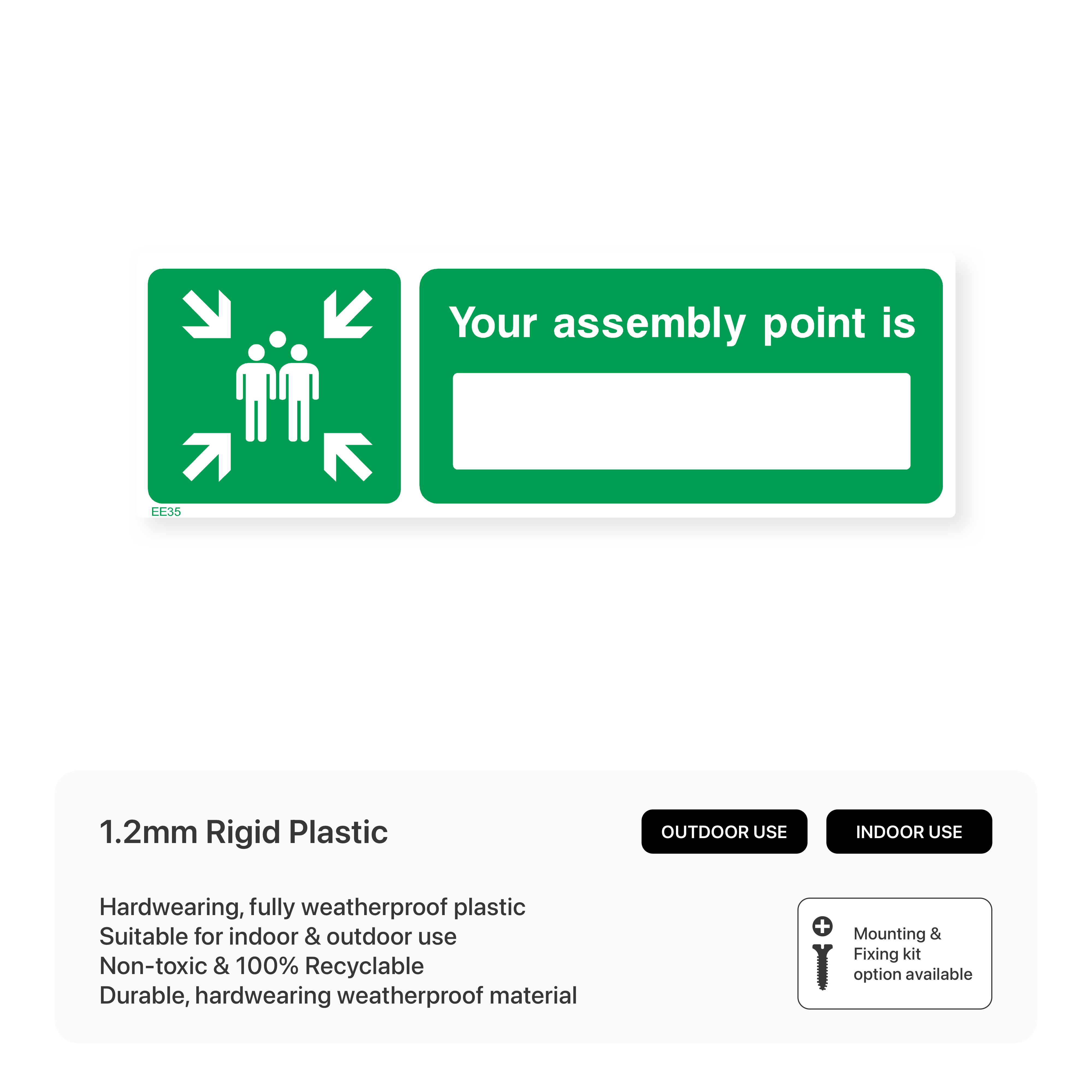 Your Assembly Point Is... Sign – Safety Signs & Stickers