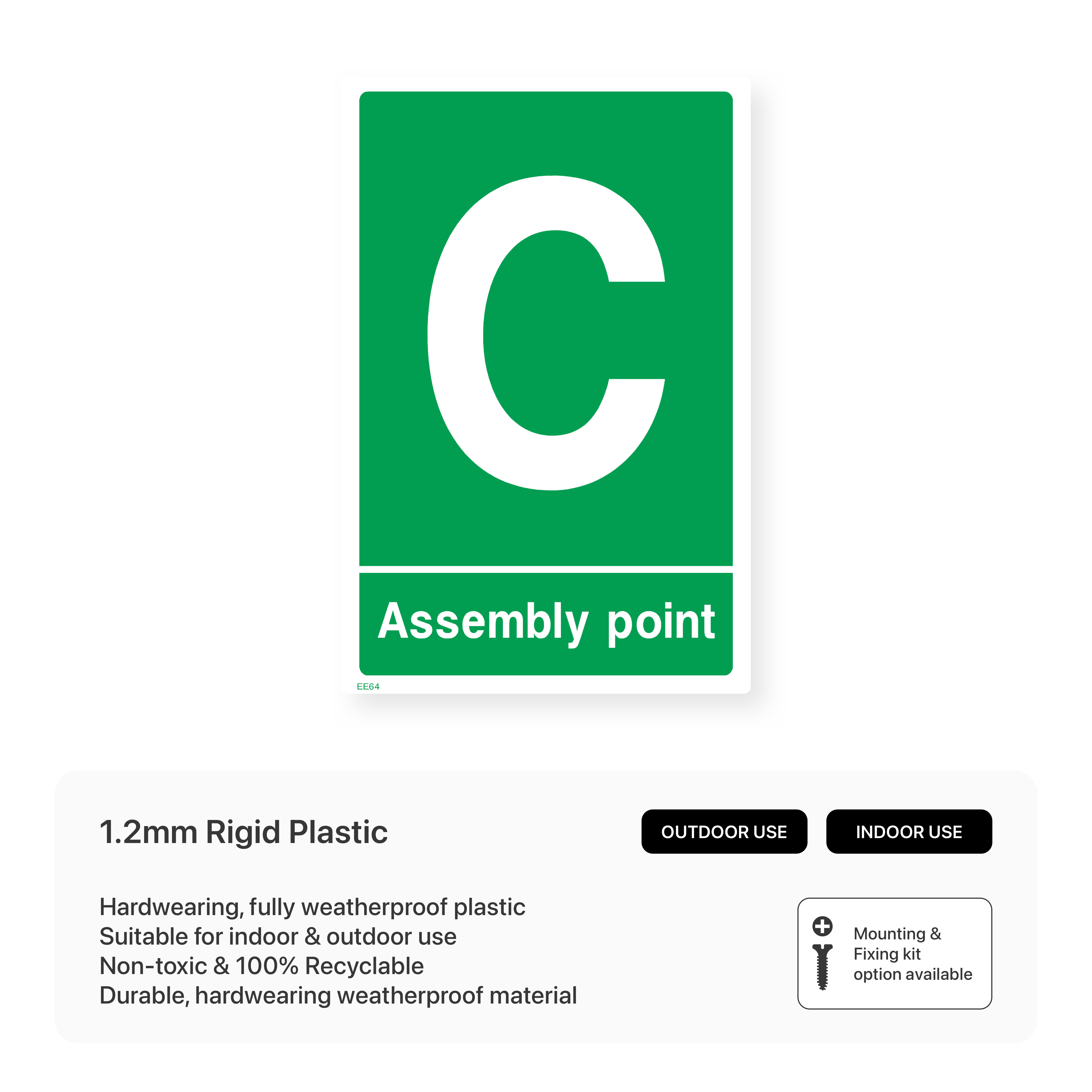 Assembly Point C Sign – Safety Signs & Stickers