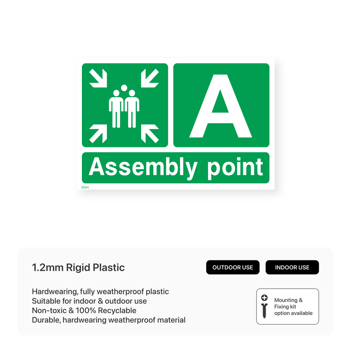 Assembly Background Sticker Assembly Point A Sign – Safety Signs & Stickers