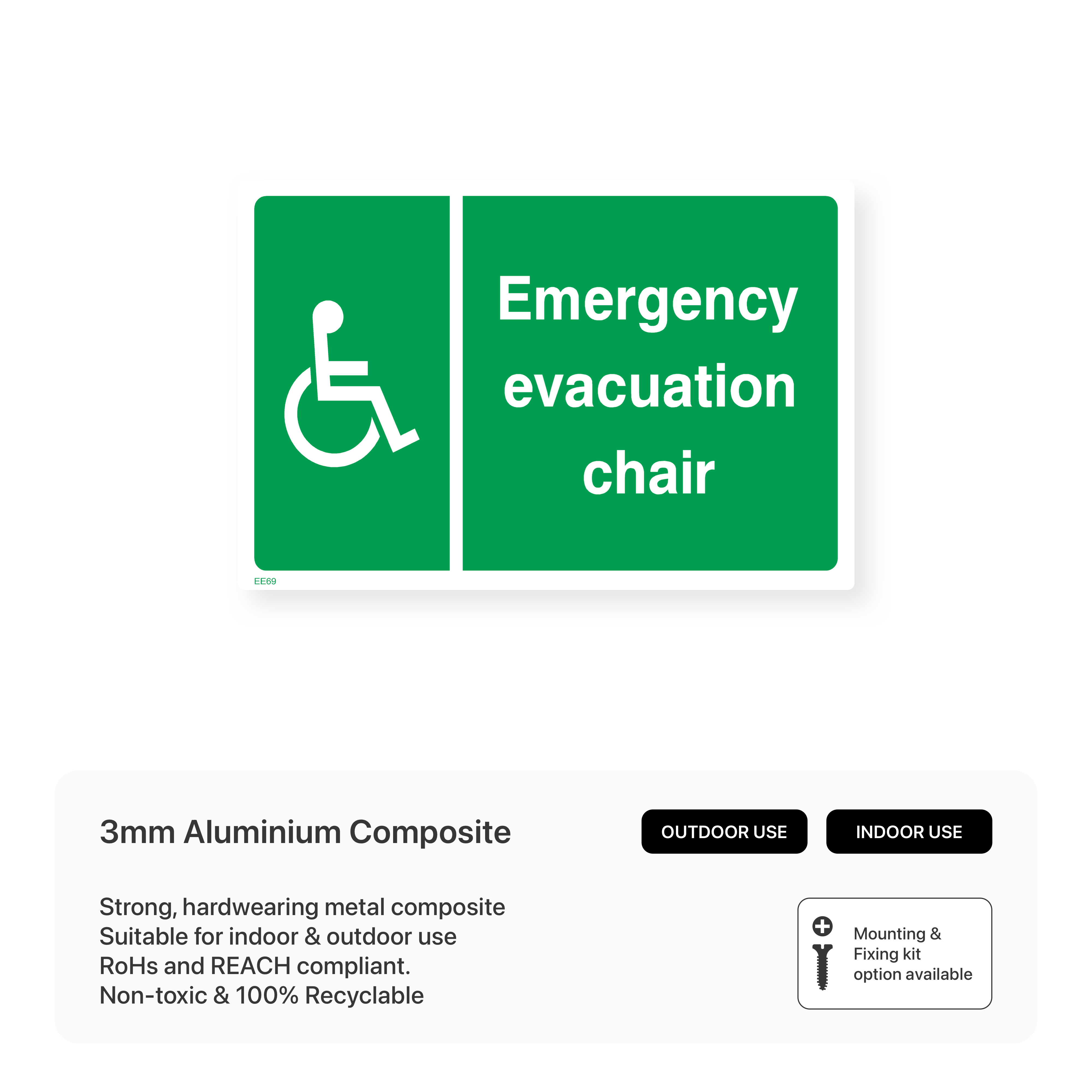 Emergency Evacuation Chair Sign – Safety Signs & Stickers