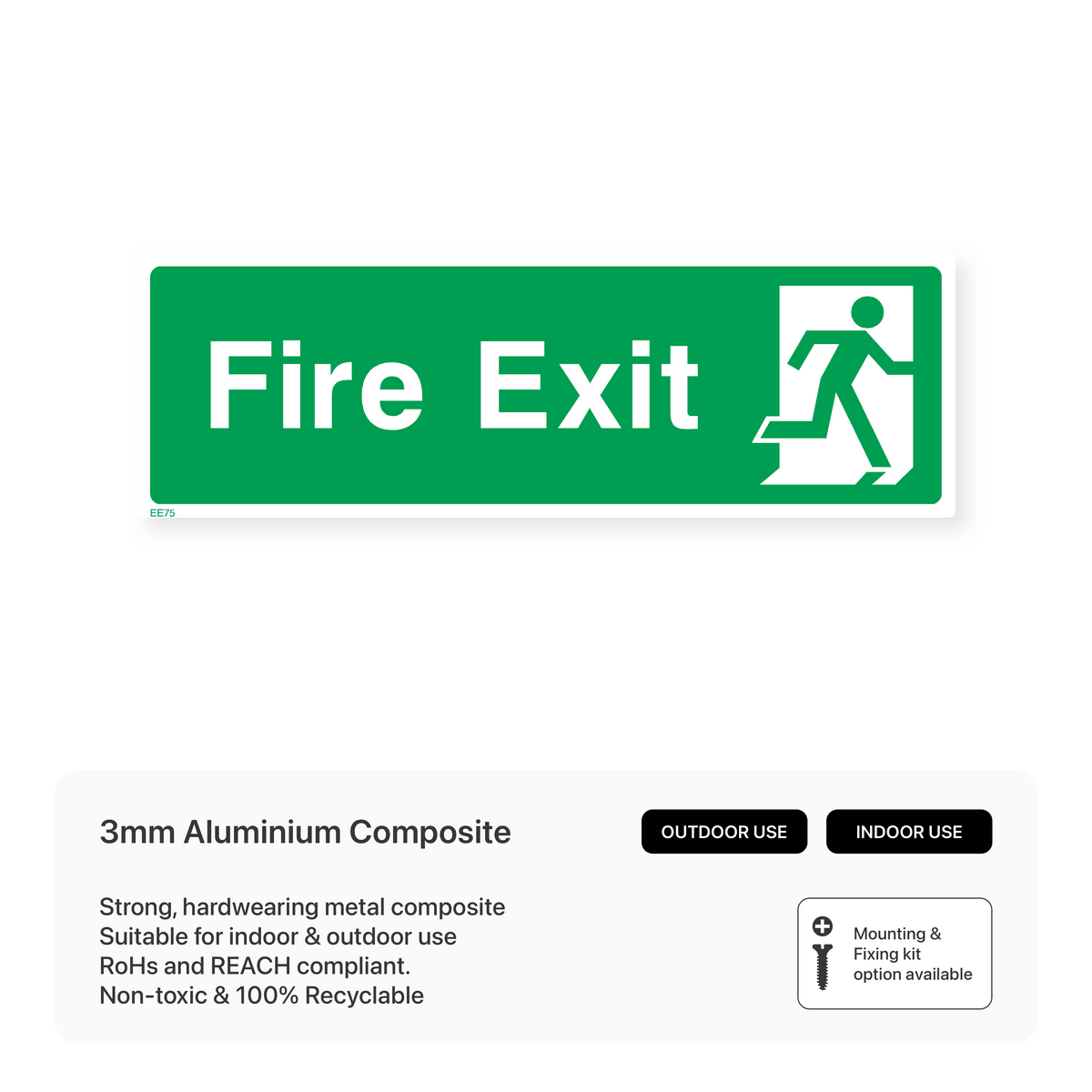 Fire Exit to Your Right Sign – Safety Signs & Stickers