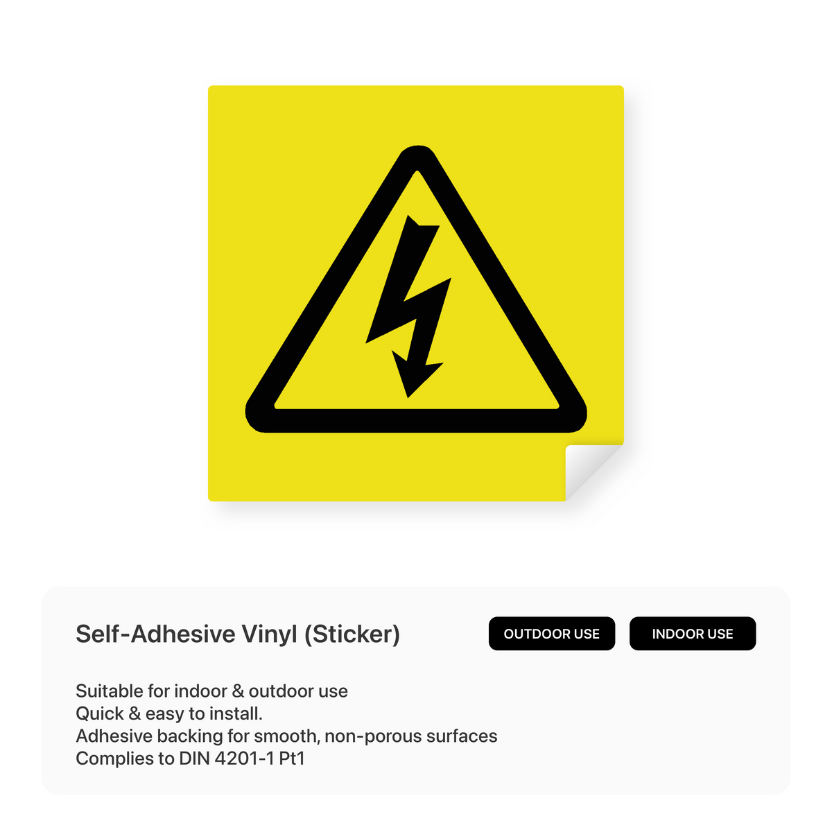 Yellow Security Sticker Electric Symbol Sign (Yellow) – Safety Signs & Stickers