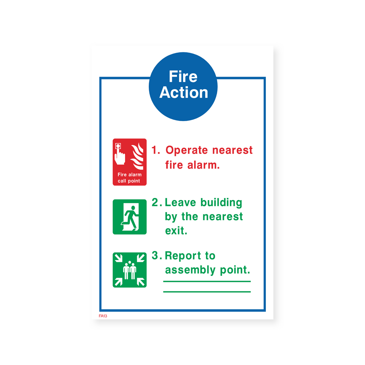 Nearest Deb Sign Fire Action - Operate Nearest Fire Alarm Sign – Safety Signs & Stickers