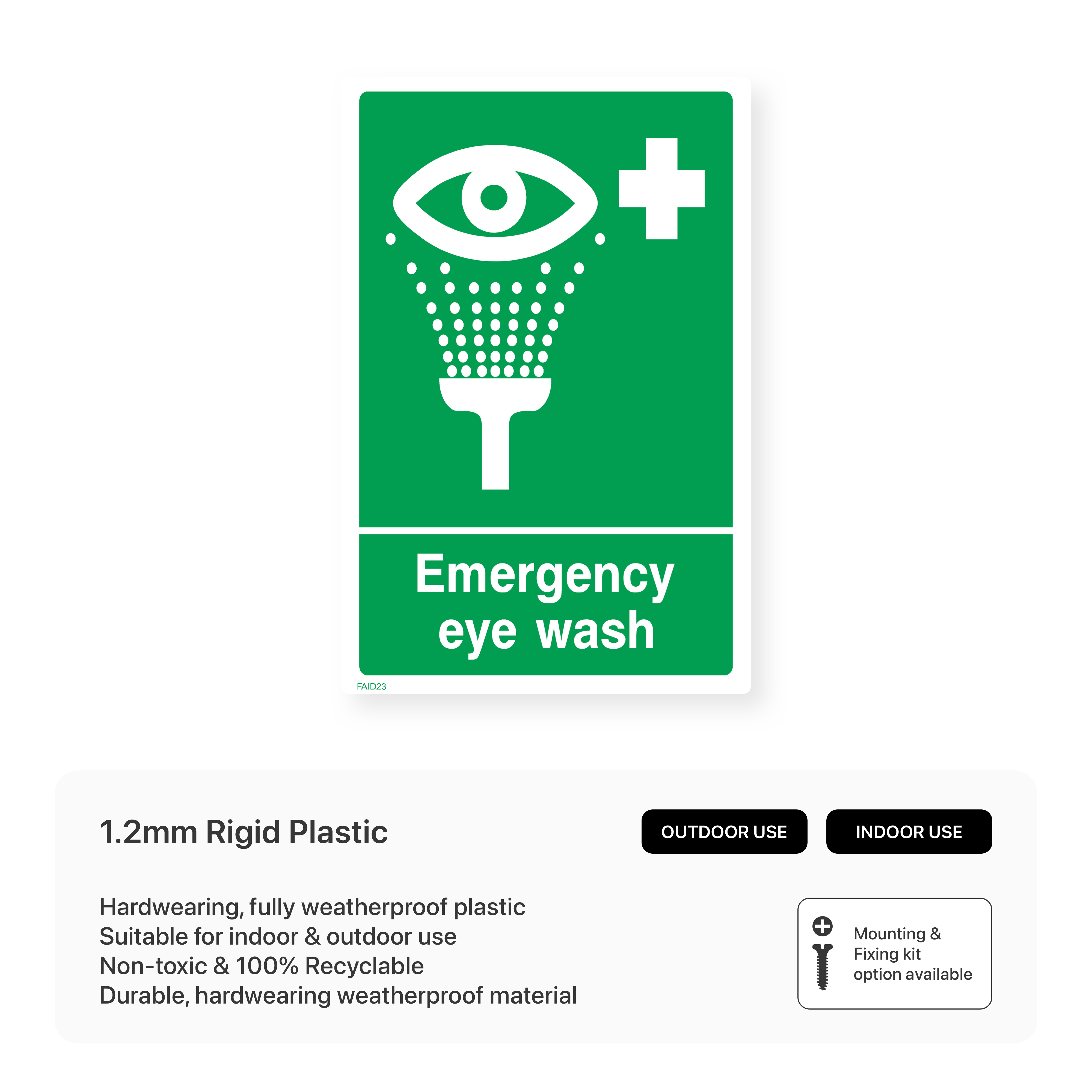 Emergency Eye Wash Sign – Safety Signs & Stickers