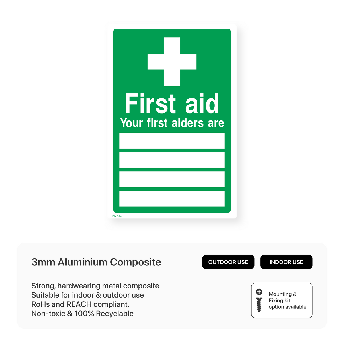 First Aid Verification Sticker First Aid - Your First Aiders Are Sign – Safety Signs & Stickers