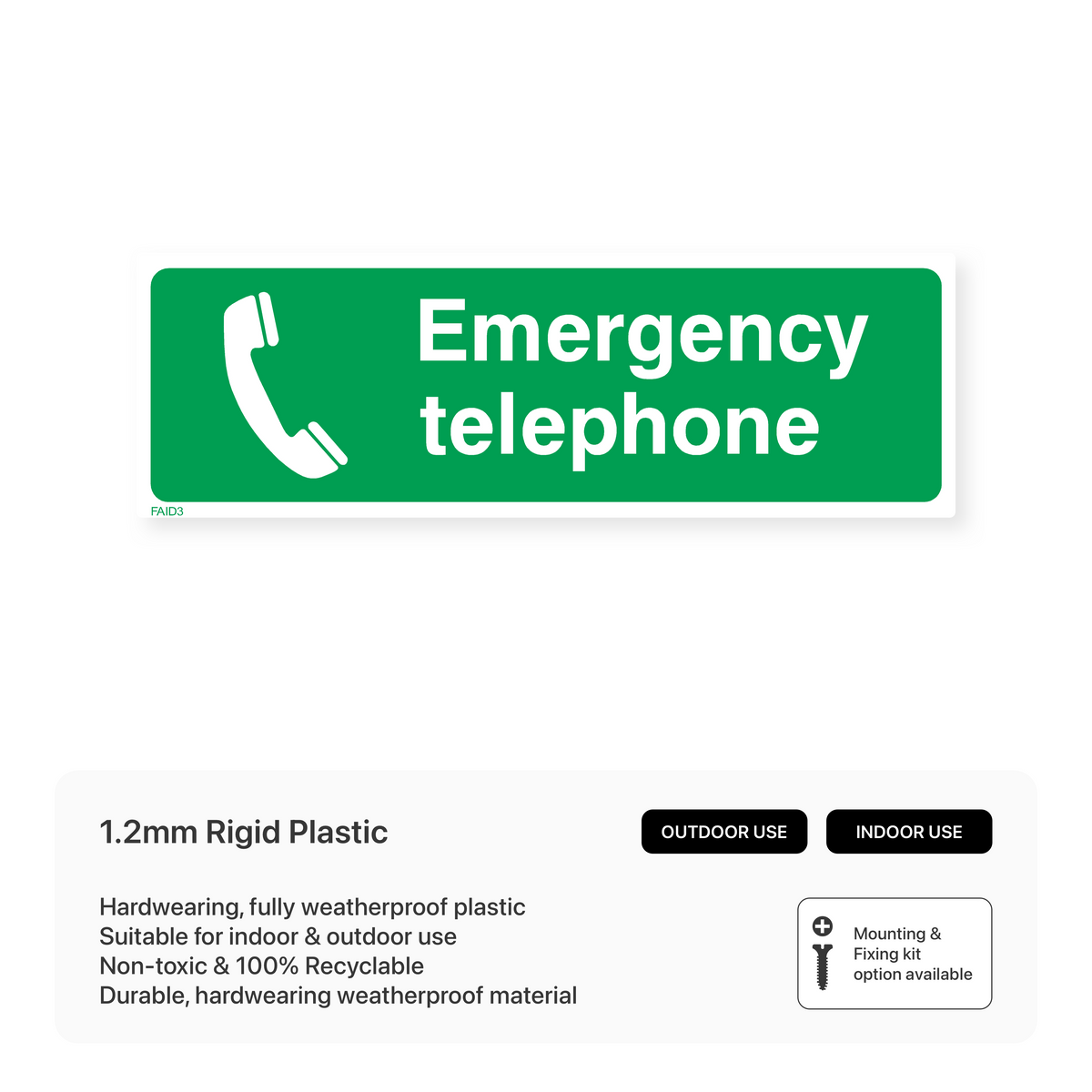 Telecom Sticker Emergency Telephone Sign – Safety Signs & Stickers