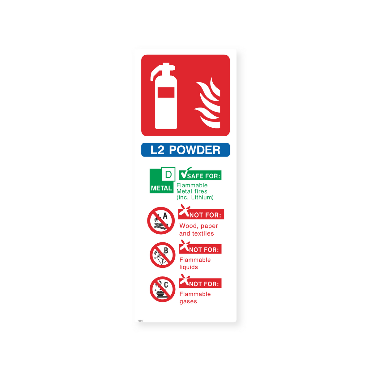 Fire Extinguisher ID - L2 Powder Sign – Safety Signs & Stickers