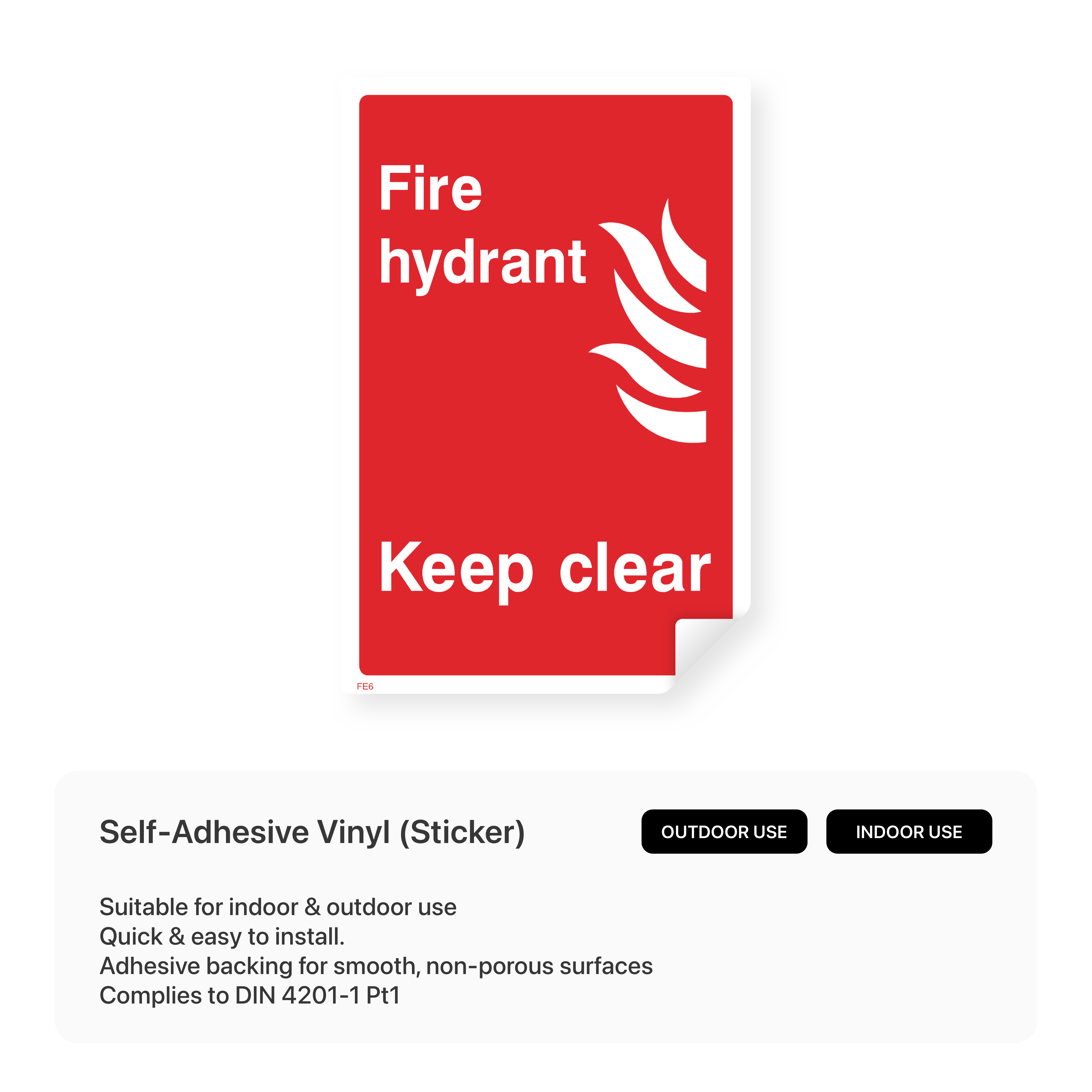 Fire Hydrant Keep Clear Sign â Safety Signs & Stickers