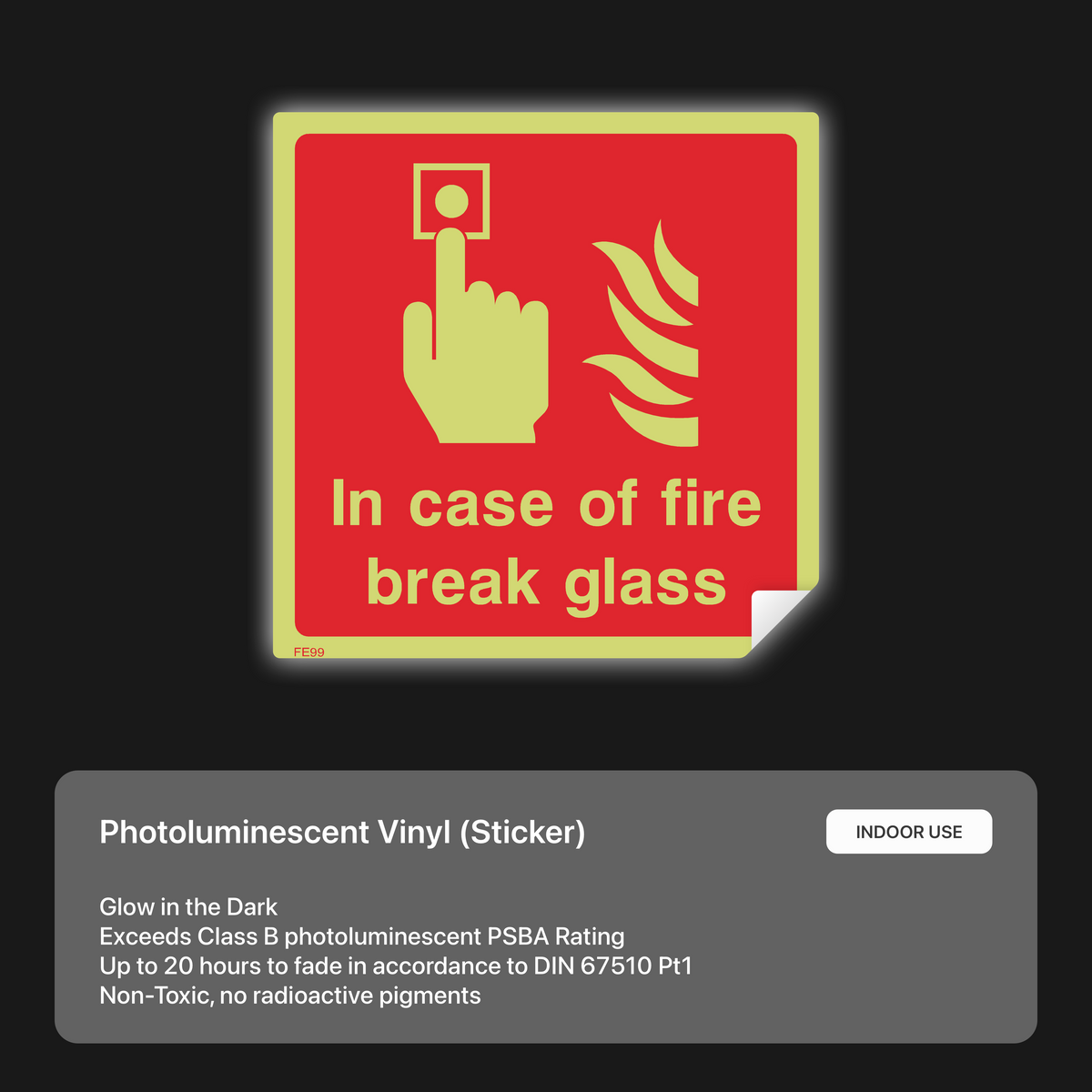 In Case of Fire Break Glass Sign – Safety Signs & Stickers