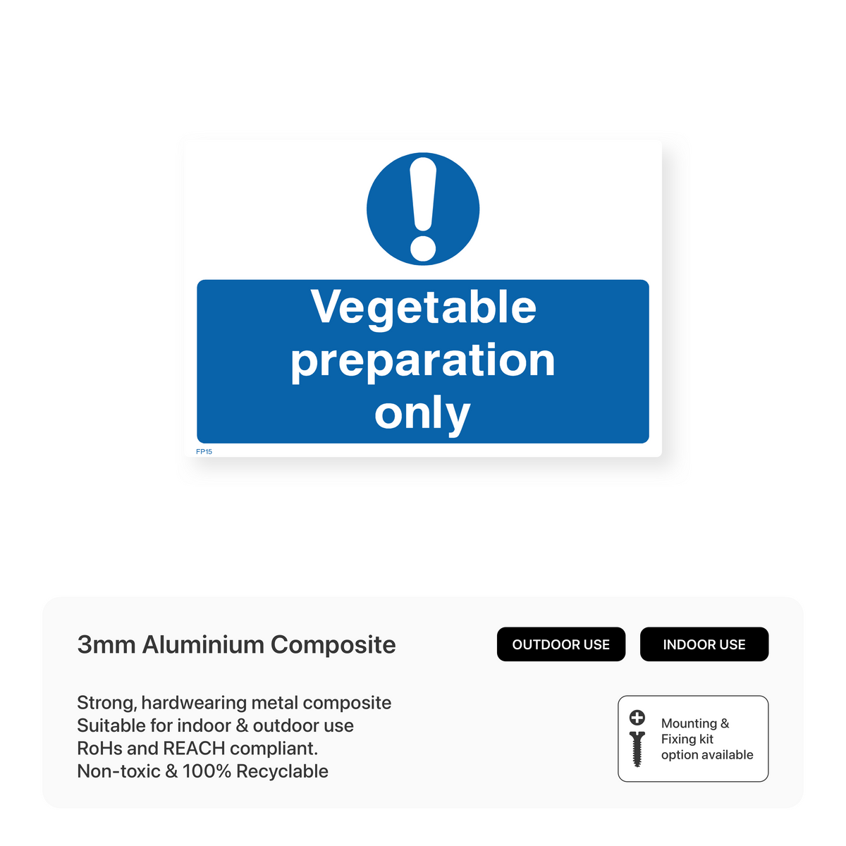 Preperation Sticker Vegetable Preparation Only Sign – Safety Signs & Stickers