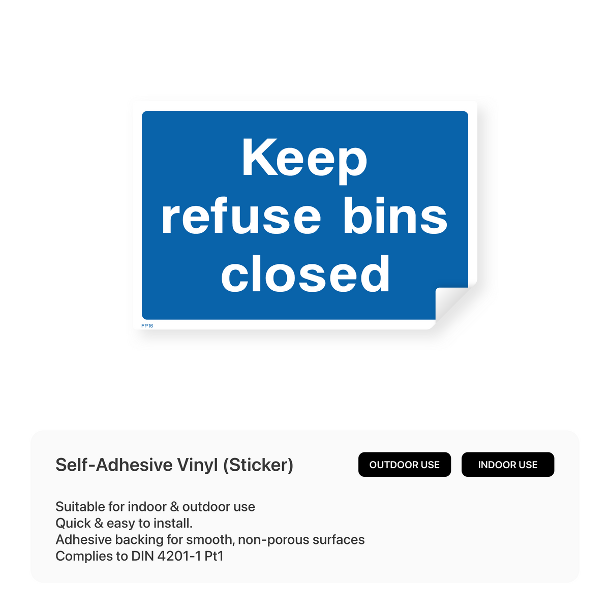 Item Refused Sticker Keep Refuse Bins Closed Sign – Safety Signs & Stickers