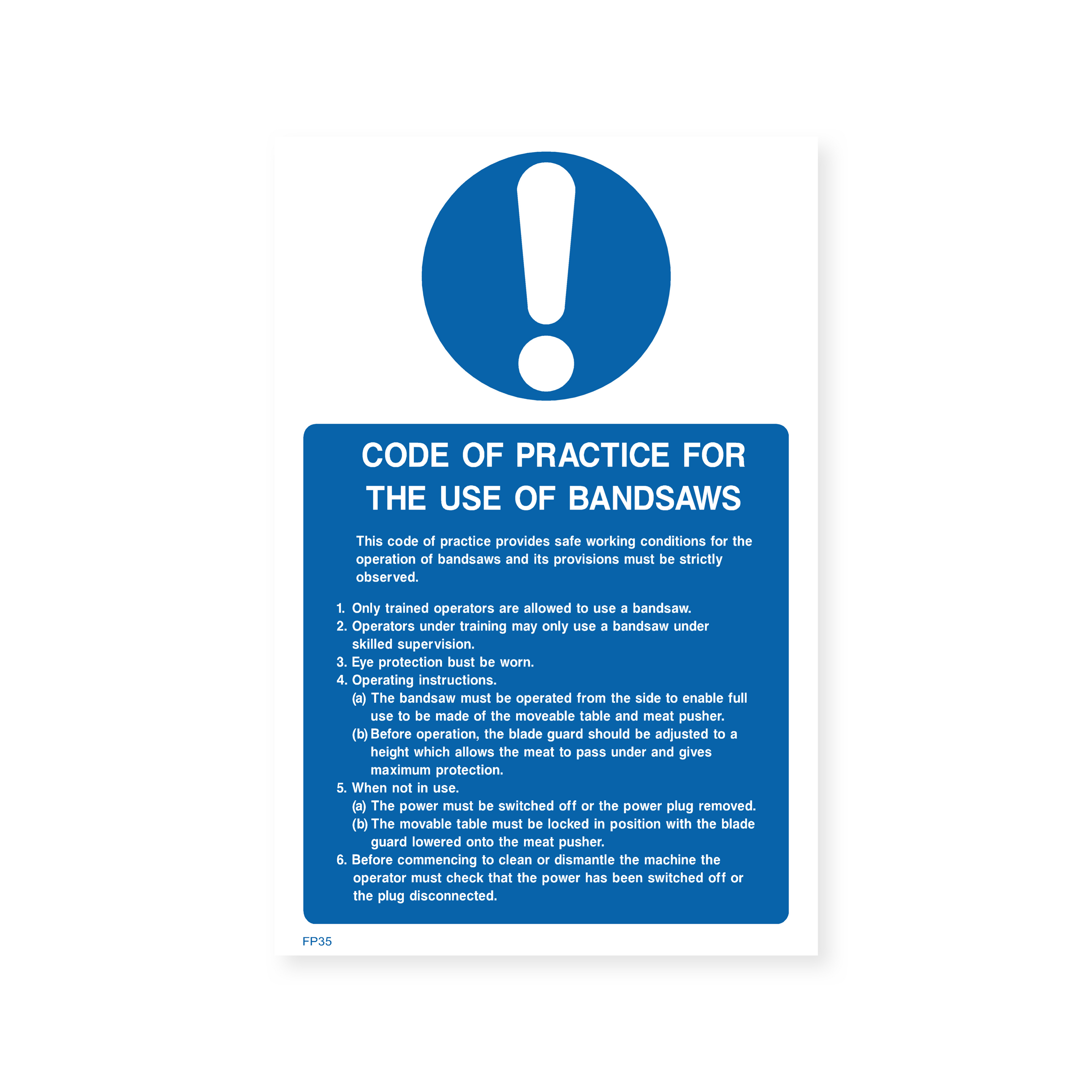 Bandsaw Safety Signs Printable