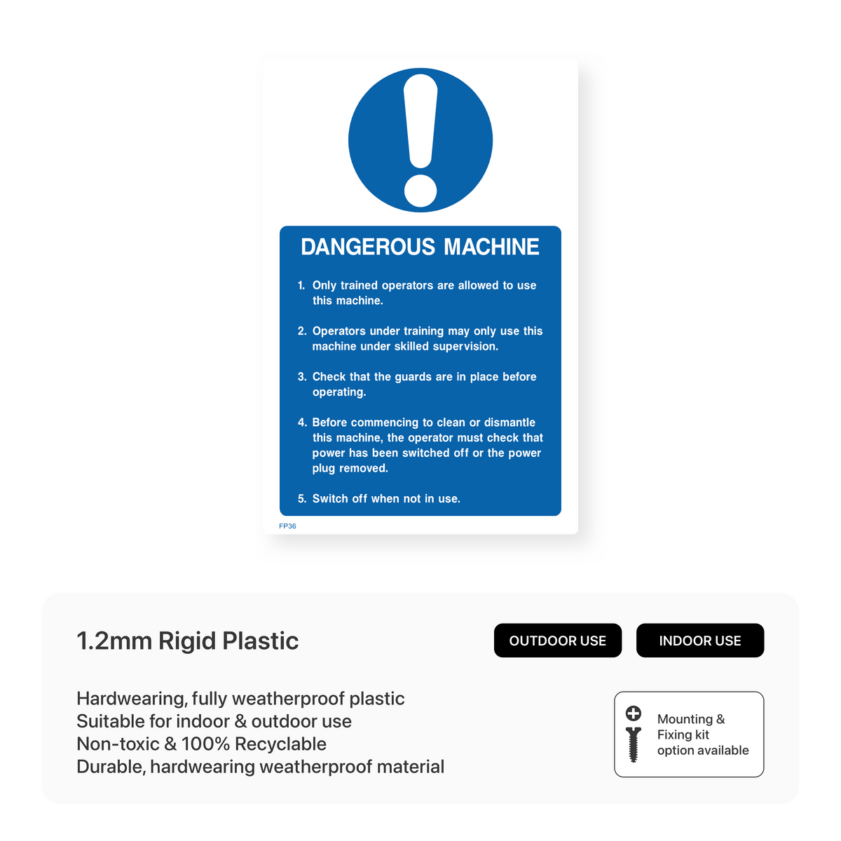Tall Machine Warning Sticker Dangerous Machine - Authorized Operators Only Sign – Safety Signs ...