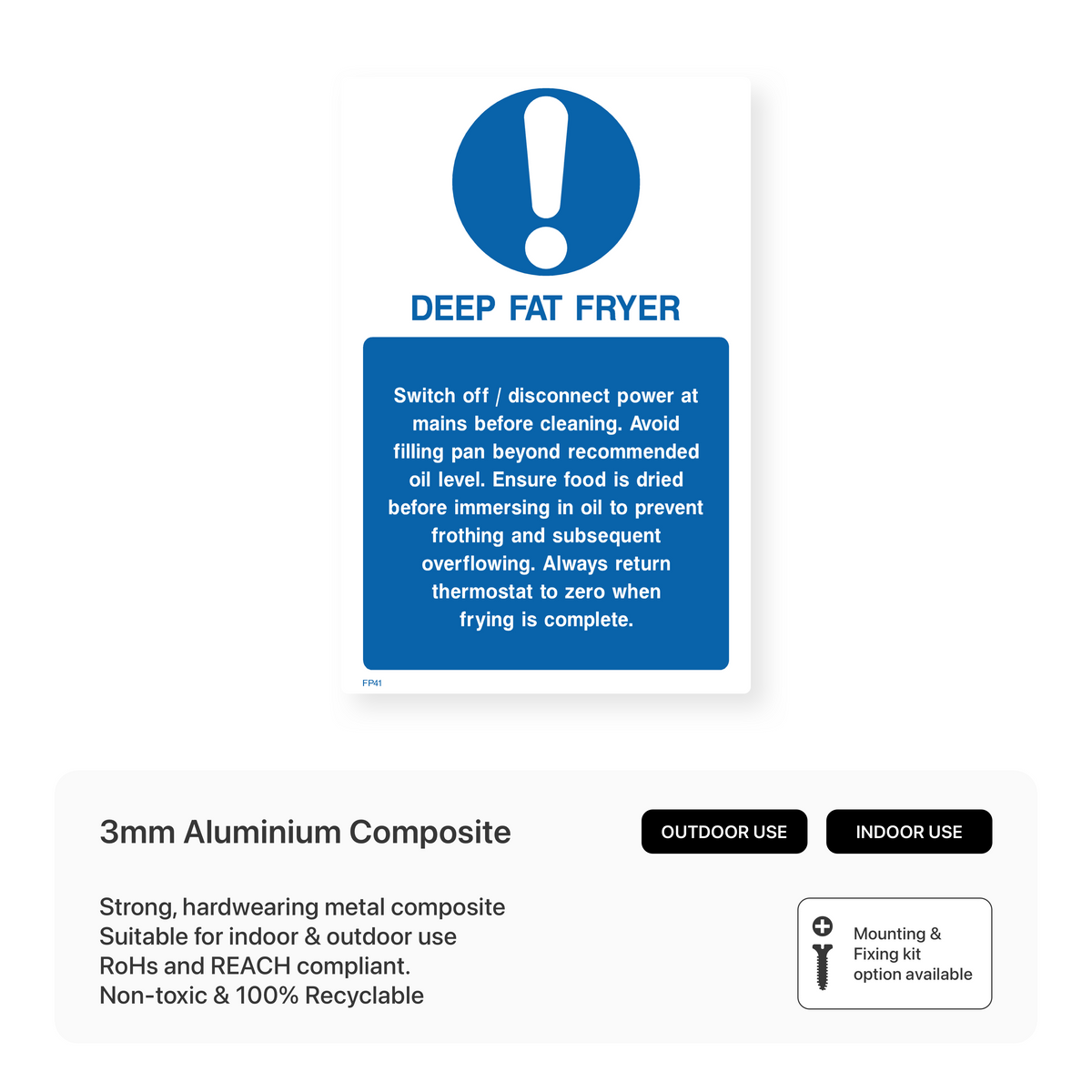 Deep Fried Sign Deep Fat Fryer Safety Sign – Safety Signs & Stickers