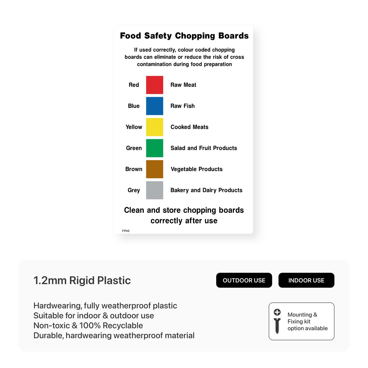 Chopping Sign Food Safety Chopping Boards Sign – Safety Signs & Stickers