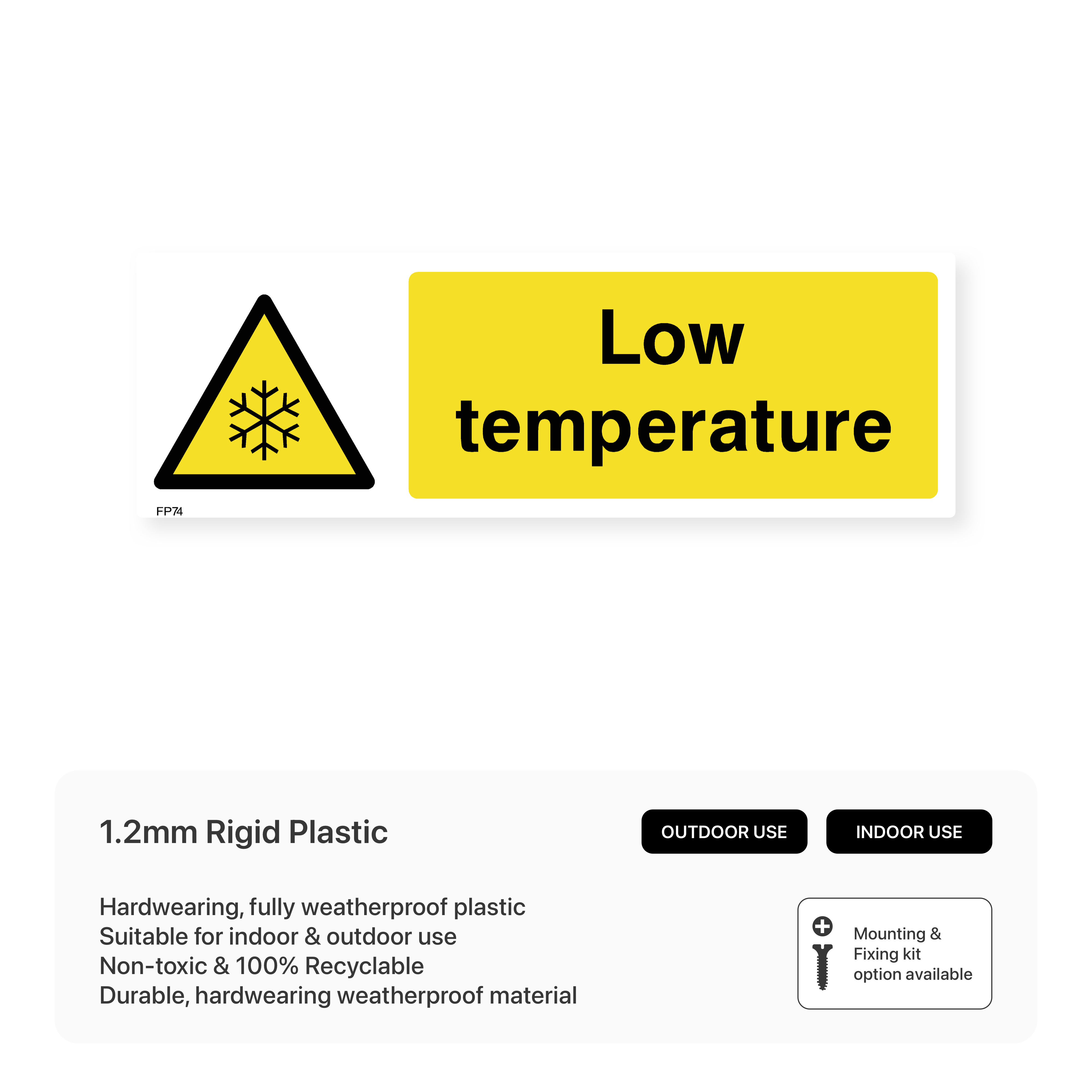 Low Temperature Sign – Safety Signs & Stickers