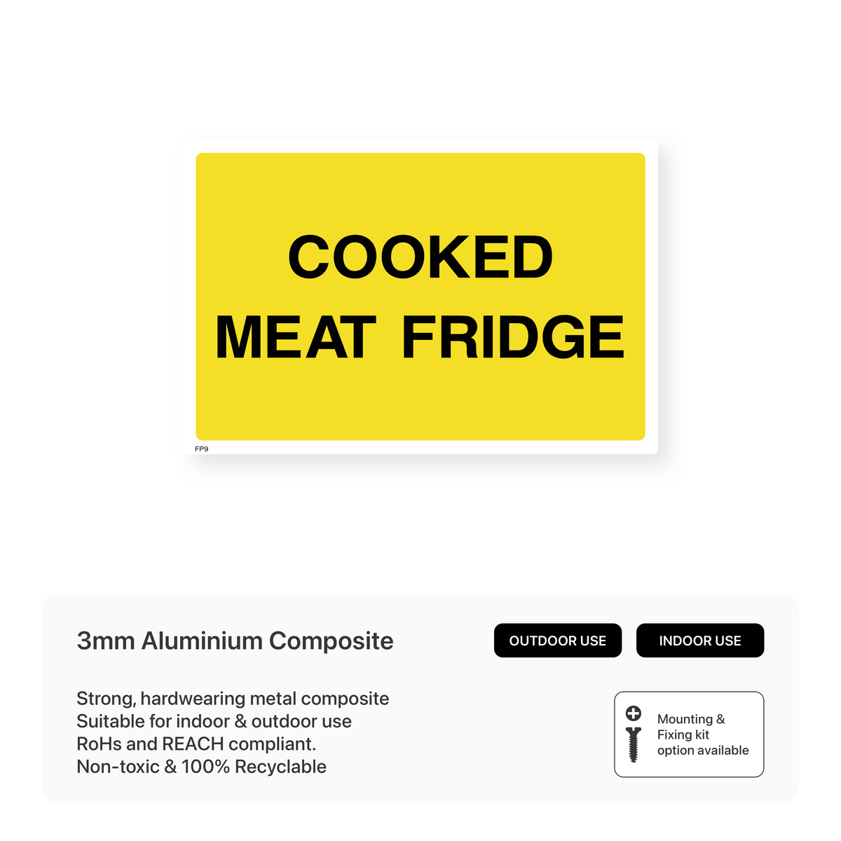Cook Meat Sign Cooked Meat Fridge Sign – Safety Signs & Stickers