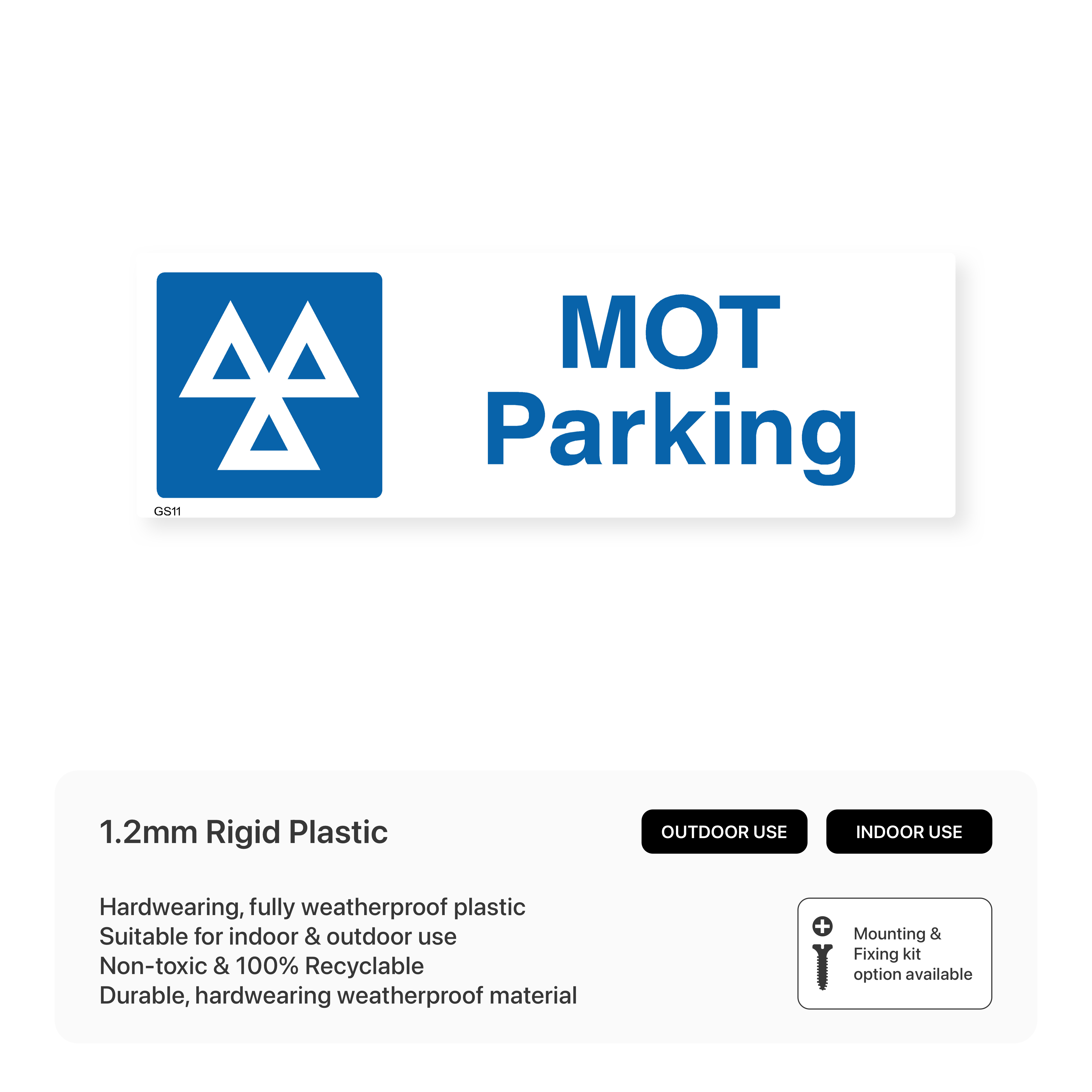 MOT Parking Sign – Safety Signs & Stickers