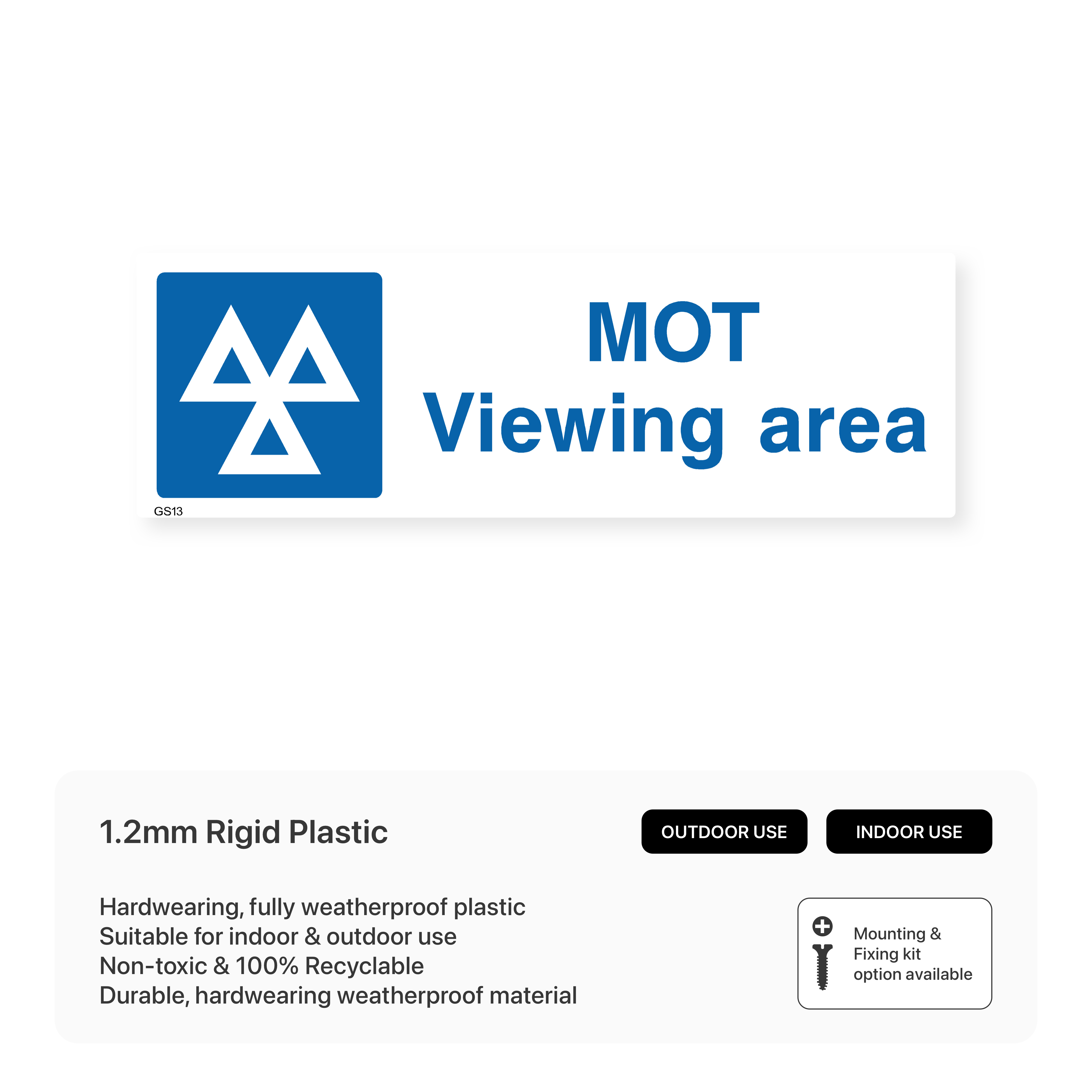 MOT Viewing Area Sign – Safety Signs & Stickers