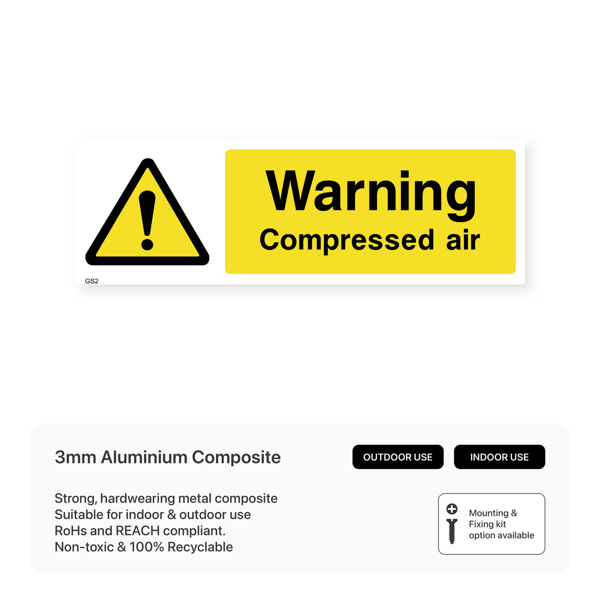 Compressed Air Sign Sticker Warning - Compressed Air Sign – Safety Signs & Stickers